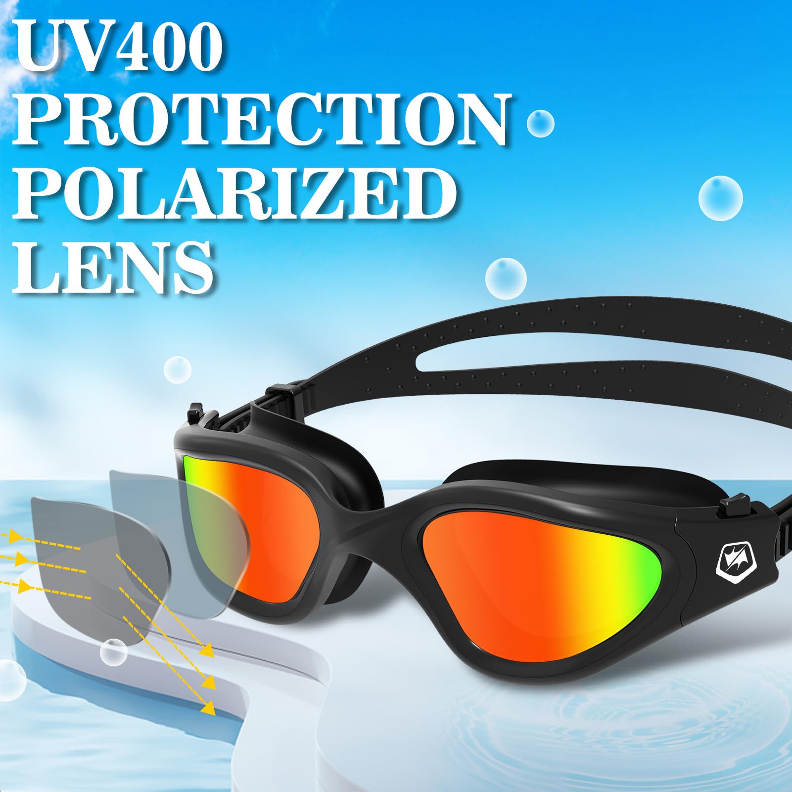 WIN.MAX Polarized Swimming Goggles Swim Pool Goggles Anti Fog Anti UV No Leakage Clear Vision for Men Women Adults Teenagers