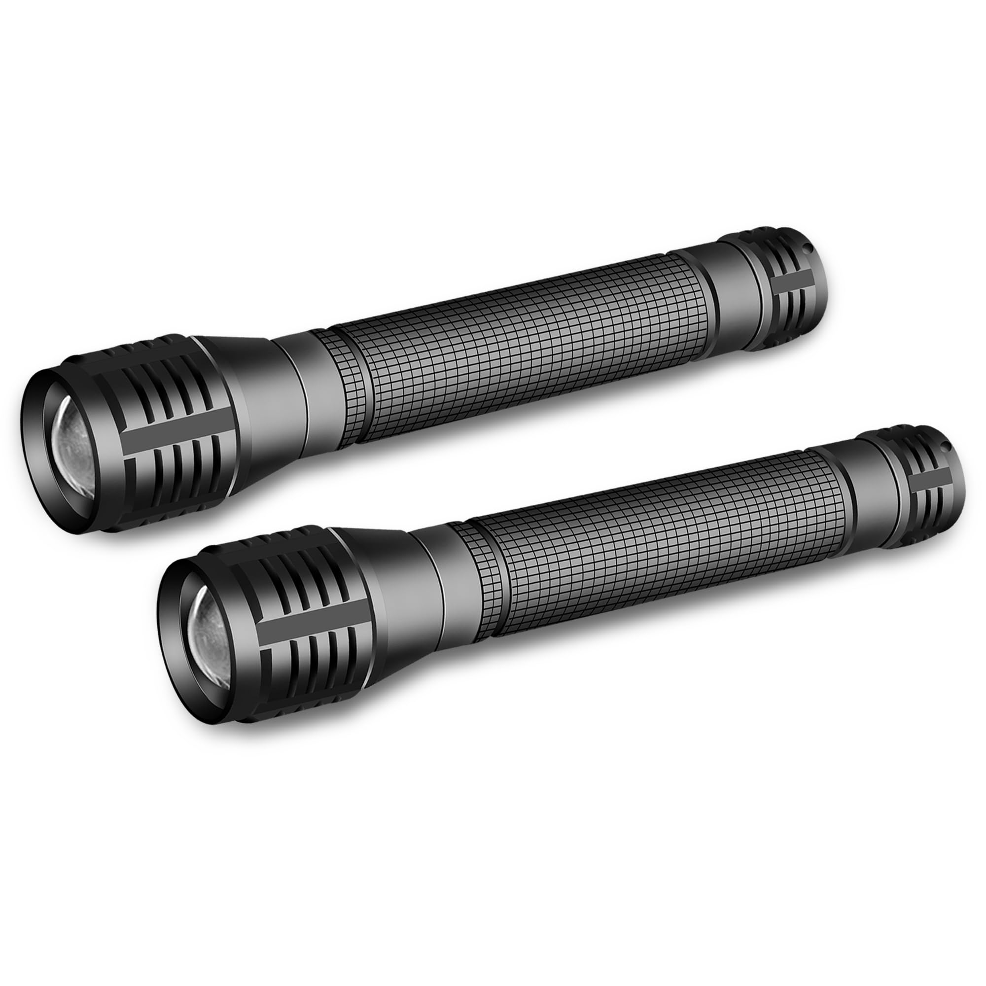 AuKvi LED 2000 Lumens 3 Modes Adjustable Focus 2-Cell AA Flashlight,2-Pack
