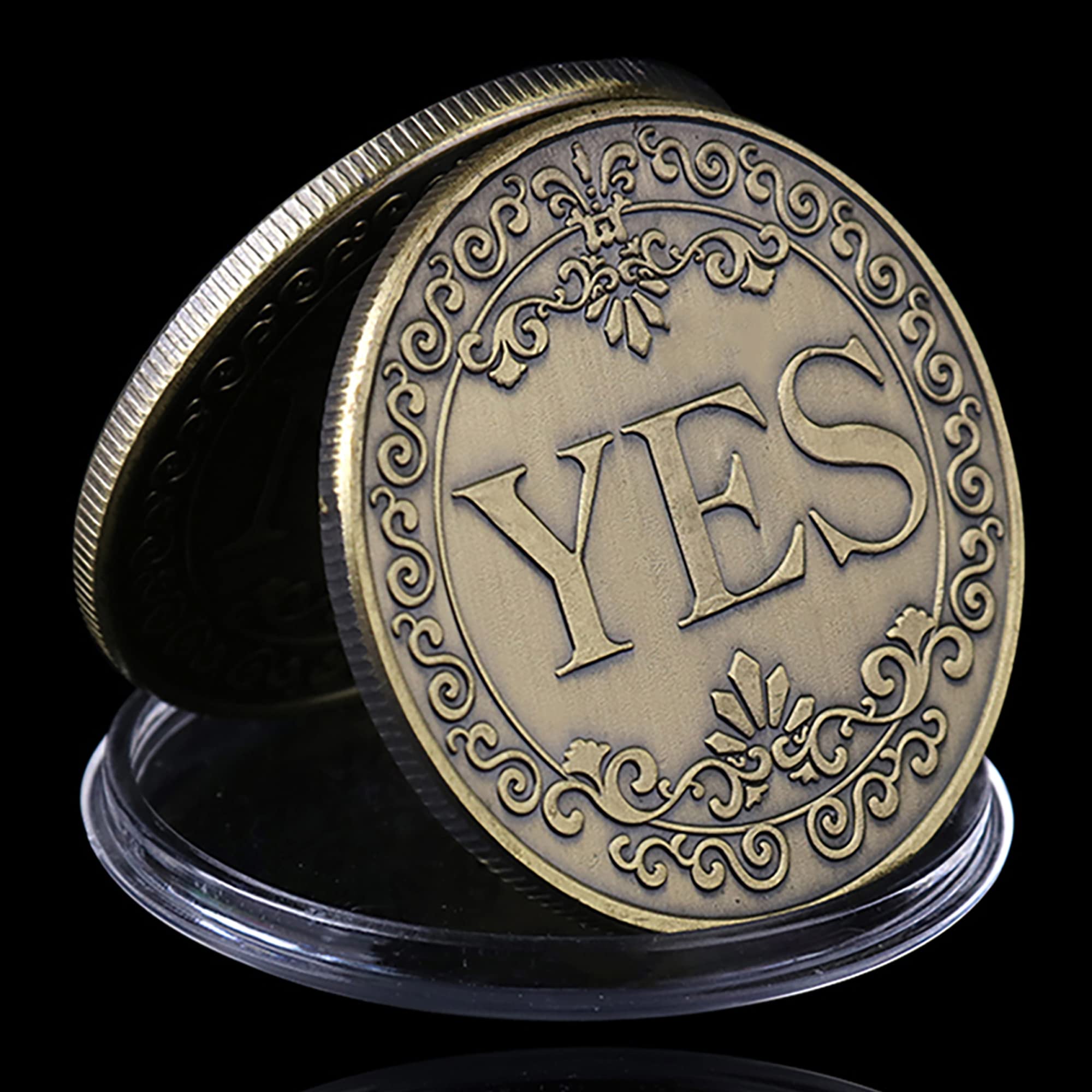 Yes No Challenge Coin Decision Maker Coin Divination - Bronze