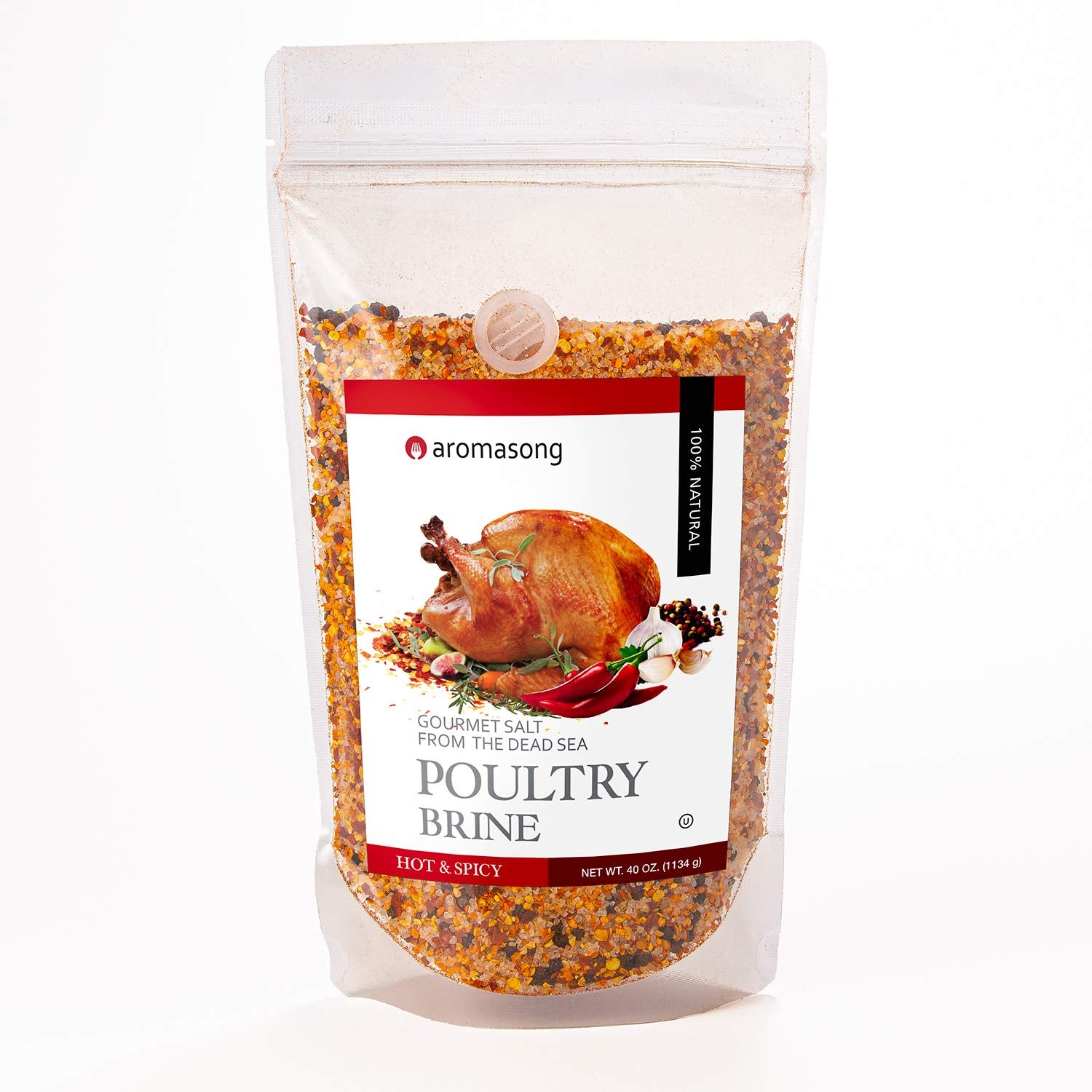 Aromasong Turkey Brine, HERBS DE PROVENCE with HOT & SPICY Combo Set, Bulk 2 Lb. Bags (Total of 4 LBS) For Wet & Dry Brining, 100% Natural, Sea Salt Poultry Seasoning, Roasting, Grilling, & Smoking.