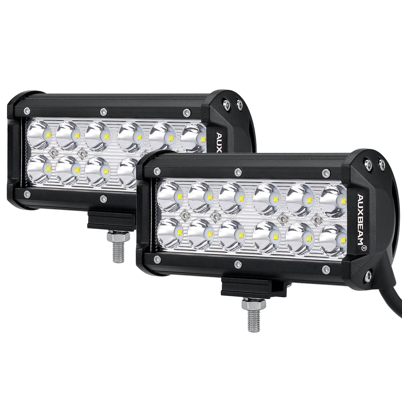 Auxbeam 7" Super Bright LED Spot Light Bar, 36W IP67 Waterproof - Off Road Driving Light for Trucks, 4x4, Military, Boating, Farming & Heavy Equipment