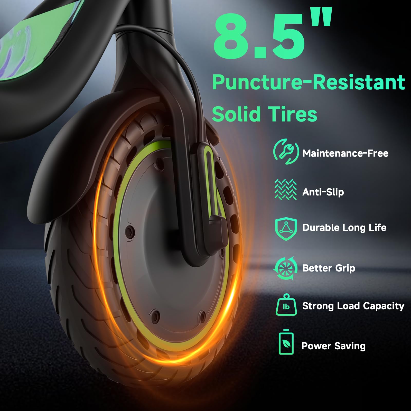 VOLPAM Electric Scooter, 350W/500W Powerful Motor, 8.5"/10" Solid Tires, 19/21Mph, 28/23/21/16 Miles Max Range, Dual Braking