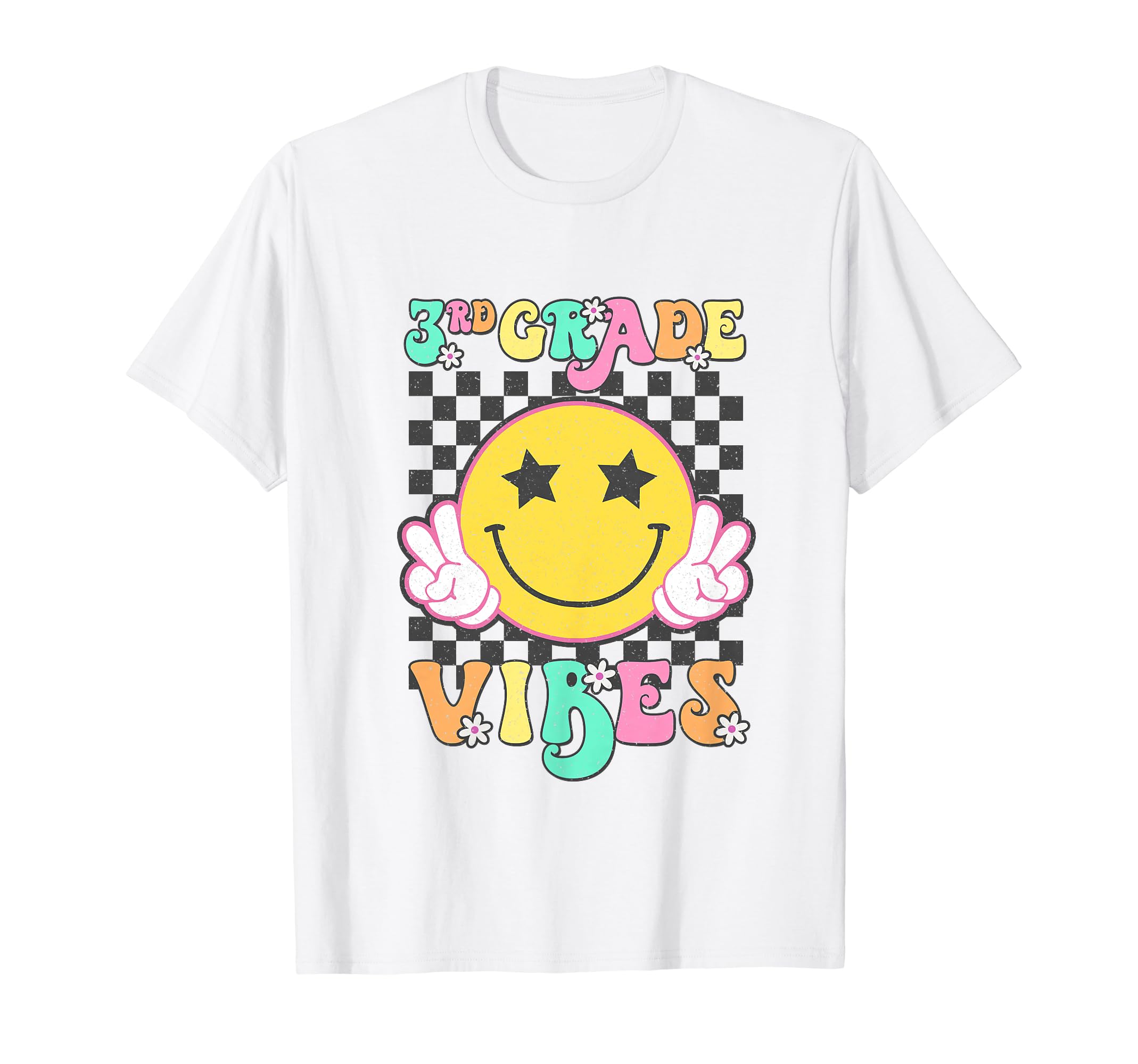 Girls 3rd Grade Vibes Smile Face Back to School Third grade T-Shirt