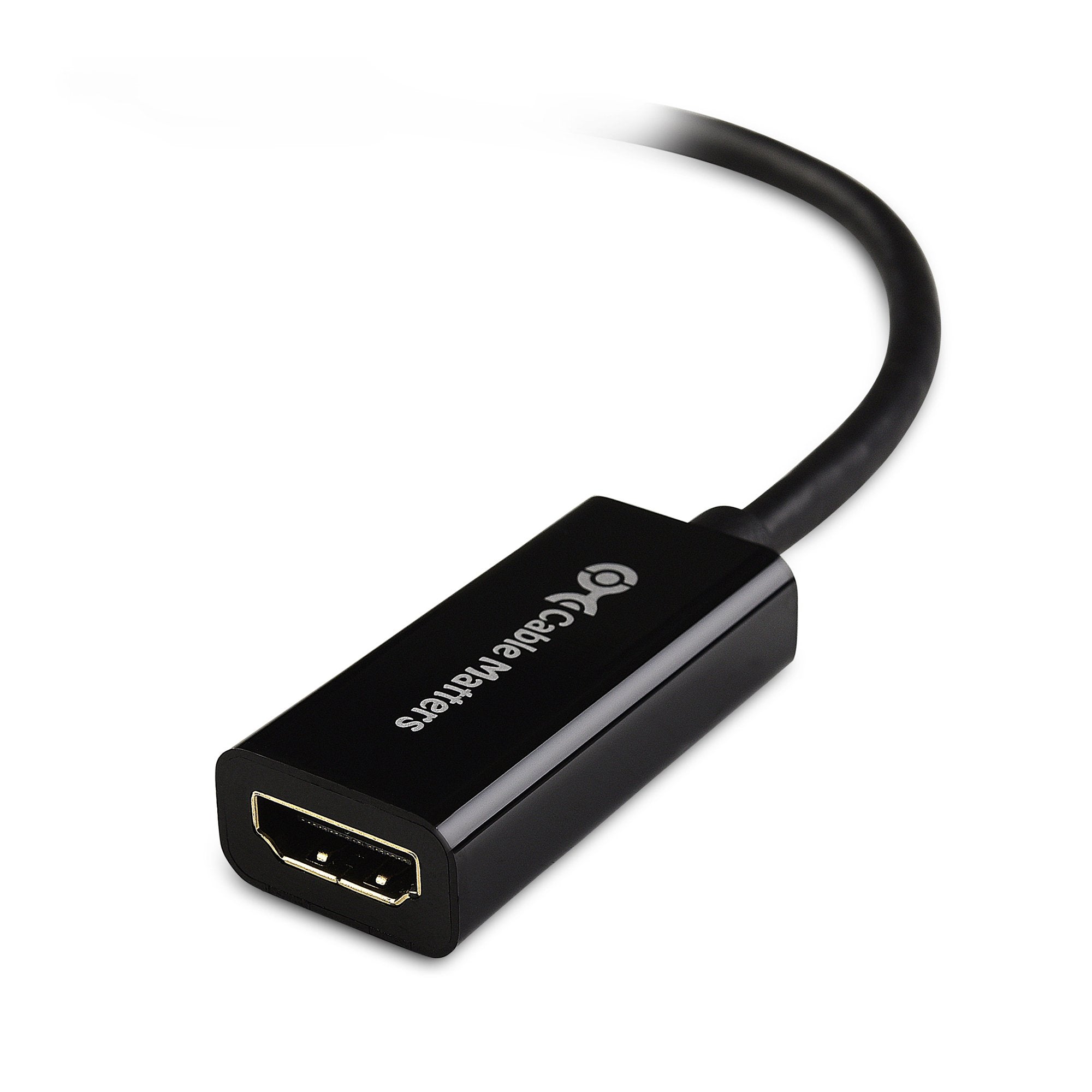 Cable Matters Mini DisplayPort to HDMI Adapter (Mini DP to HDMI) in Black - Thunderbolt and Thunderbolt 2 Port Compatible