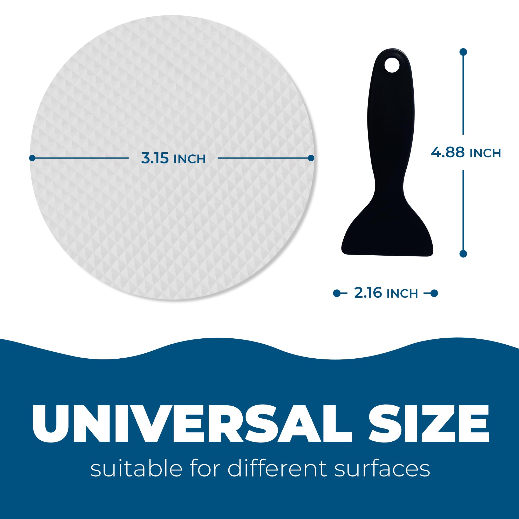 Anti-Slip Shower Stickers - Help Reduce Slipping in Bathtub & Shower, Clear Non-Slip Bath Strips, Strong Adhesive Bathtub Appliques Suitable for Homes with Kids, Adults & Seniors - 24 Pcs - Homergy