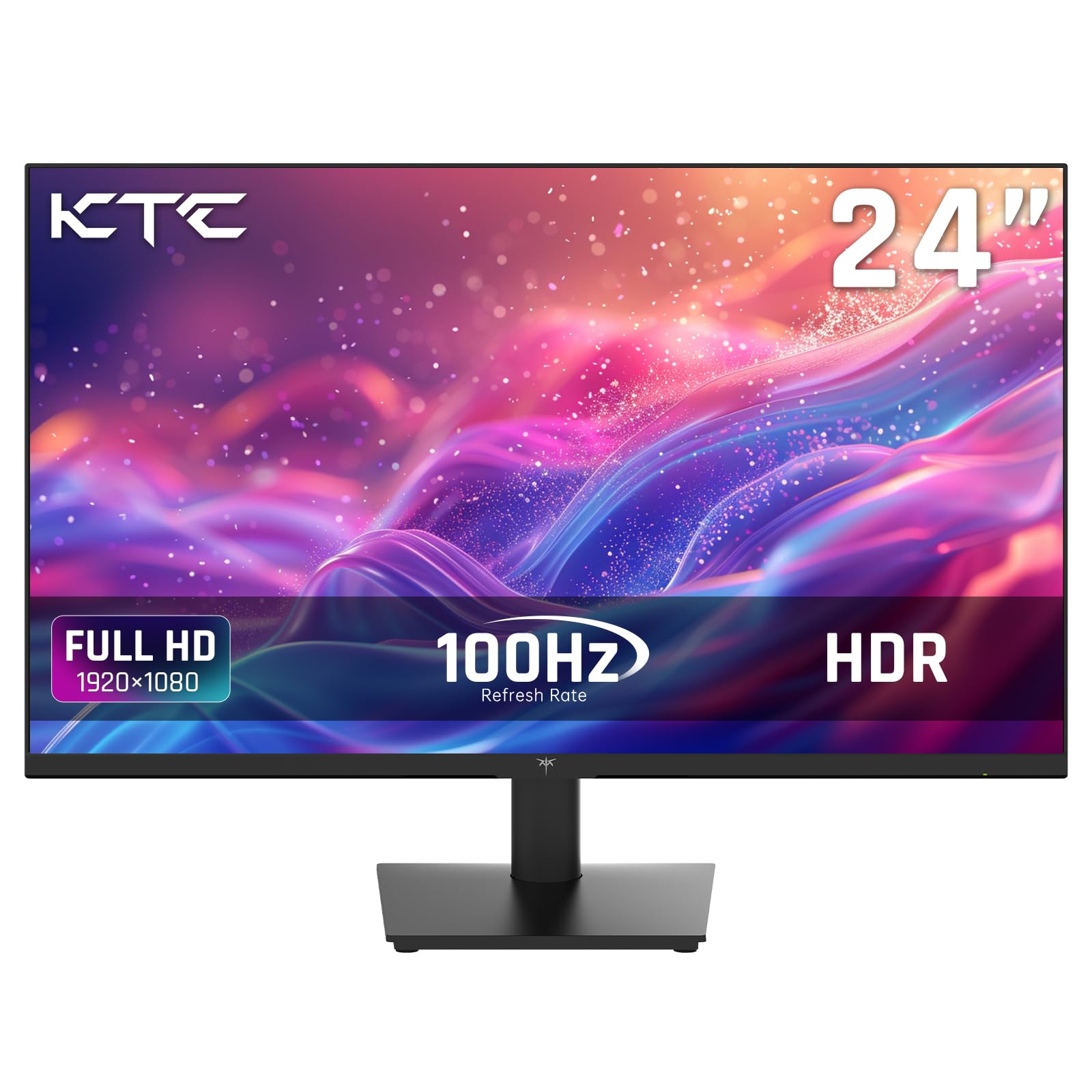 KTC 24 inch Monitor - 1080P Monitor, 100Hz FreeSync Gaming Monitor with HDR10,VESA Mountable, Adjustable Tilt, ZeroFrame Design, HDMI,VGA,Earphone Ports, PC Monitor Work Monitor for Office