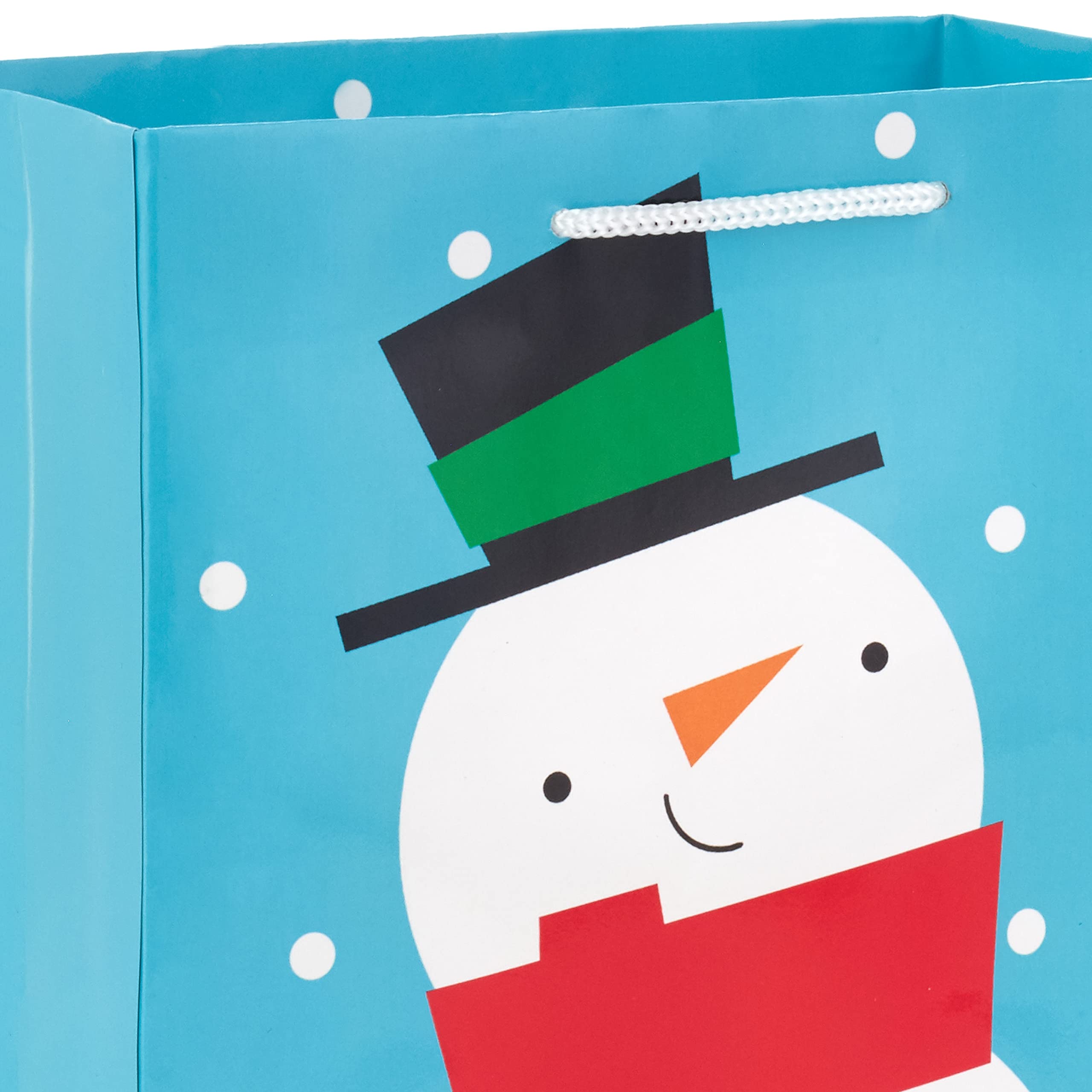 Hallmark Image Arts 8" Medium Christmas Gift Bags (8 Bags: Mittens, Snowmen, Christmas Trees, Peppermint Candy) for Kids, Teachers, Coworkers