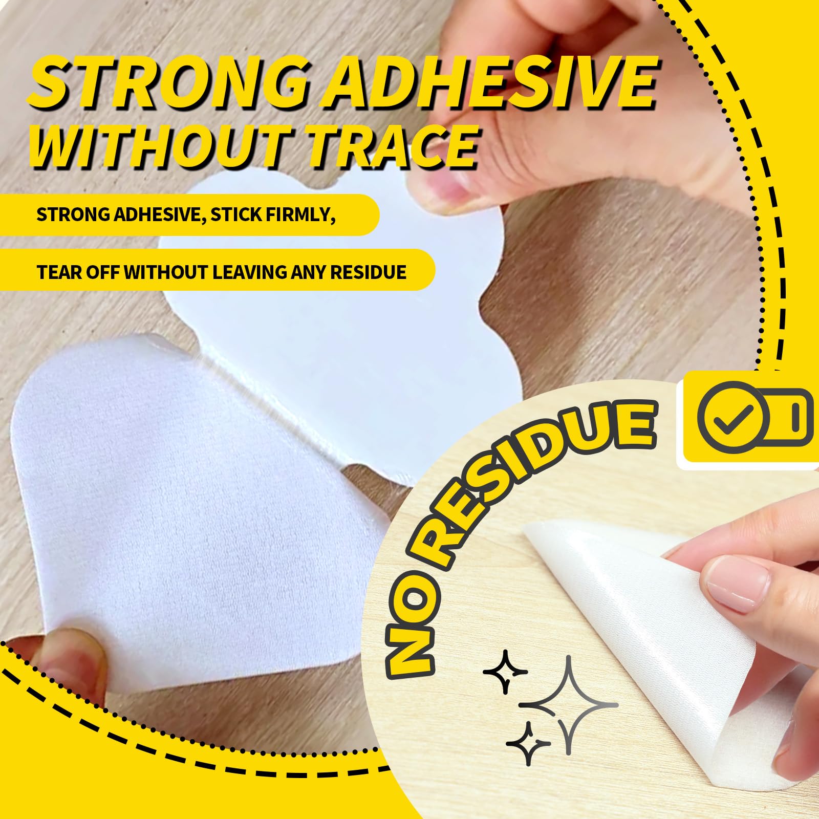 PHIXBEAR 16 Sets Super Adhesive Carpet Pad Gripper, Heavy Duty Hook and Loop Strips Rug Tape for Hardwood Floors Tile, Rug Corners to Hold Rug Down, Keep Area Rugs Safe and in Place