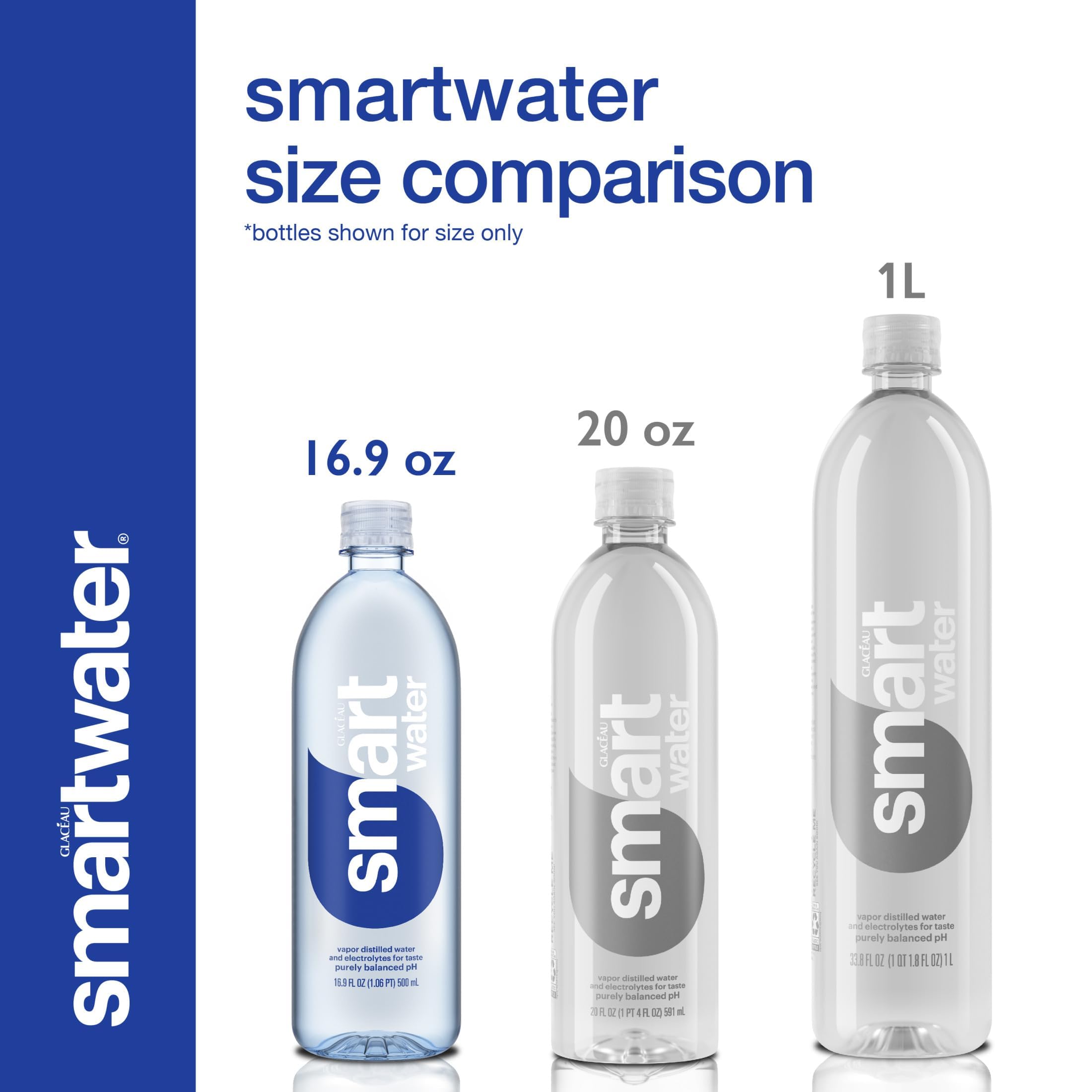 Smartwater vapor distilled premium water , 16.9 Fl Oz (pack of 6)