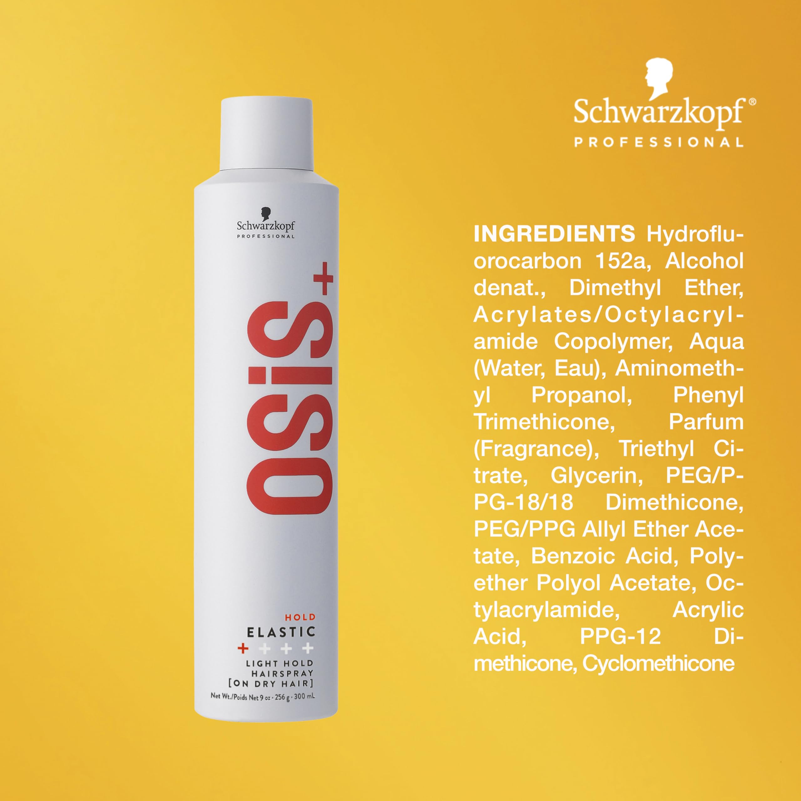 OSiS+ Elastic Light Hold Hairspray 9oz - | Heat Protection and Shine | All Hair Types