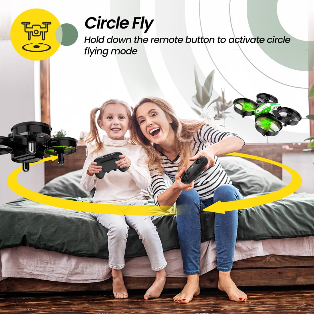 Holy Stone Mini Drone for Kids and Beginners, Indoor Outdoor Quadcopter Plane for Boys Girls with Auto Hover, 3D Flips, 3 Batteries, Headless Mode, Great Gift Toy for Boys and Girls, Green