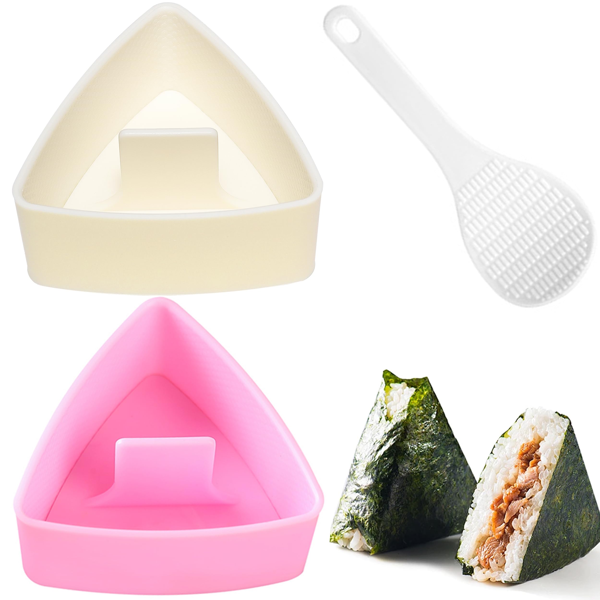 Onigiri Mold Triangle, 2 Pack Large Rice Ball Mold Sushi Makers, Japanese Rice Cooker for Bento