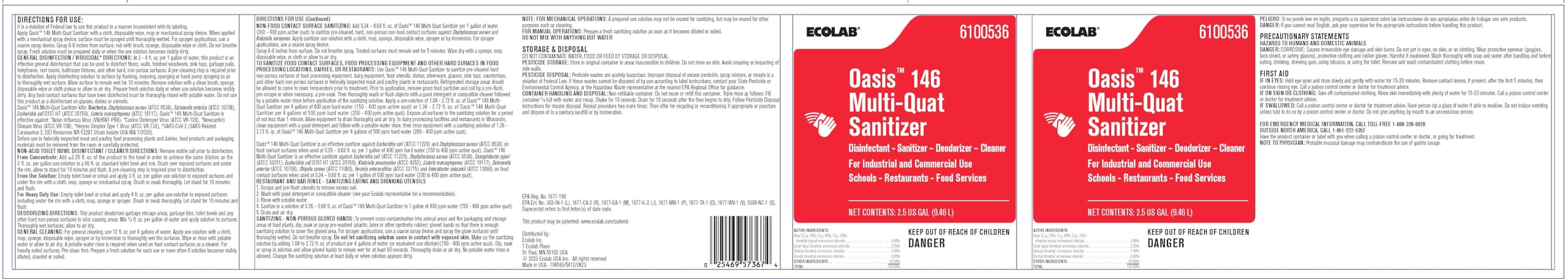 Ecolab Oasis™ 146 Multi-Quat Sanitizer