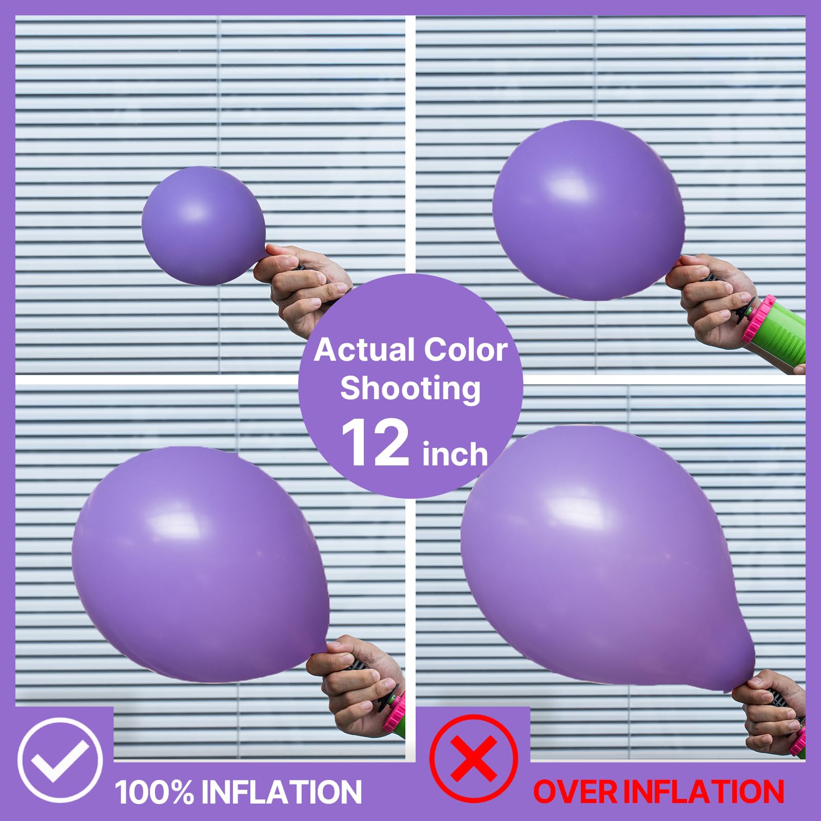PartyWoo Purple Balloons, 100 pcs Purple Balloon Pack of 18 inch 12 inch 10 inch 5 inch for Purple Balloon Garland Arch Kit Purple Theme Party Birthday Wedding