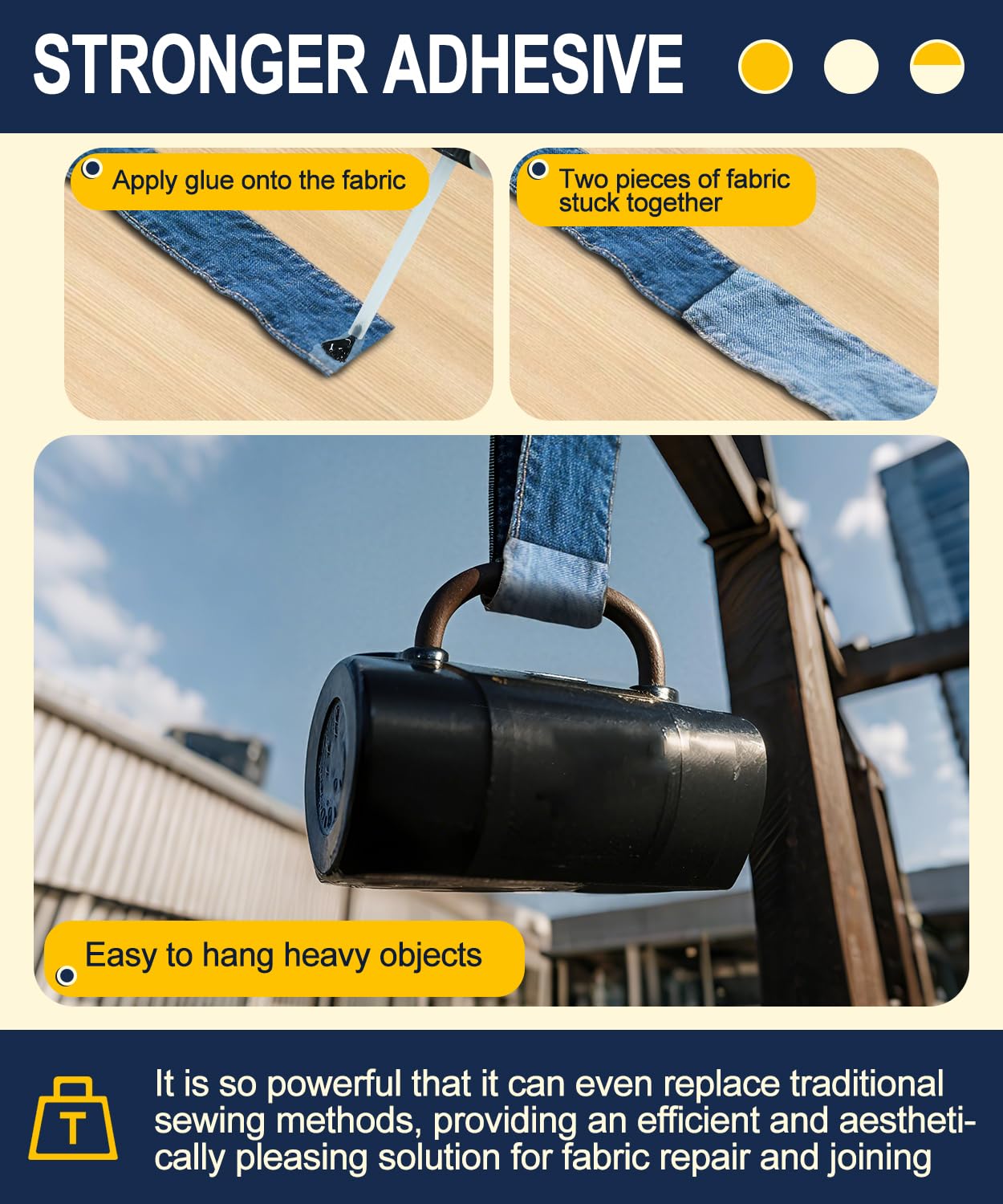 PHIXBEAR Mighty Fabric Glue Permanent in Glass Bottle with Brush, Waterproof Washable Liquid Stitch Fabric Glue, Safe, No Irritation. for Repair Clothes, Leather, Patches(1.68 fl.oz 50ml)