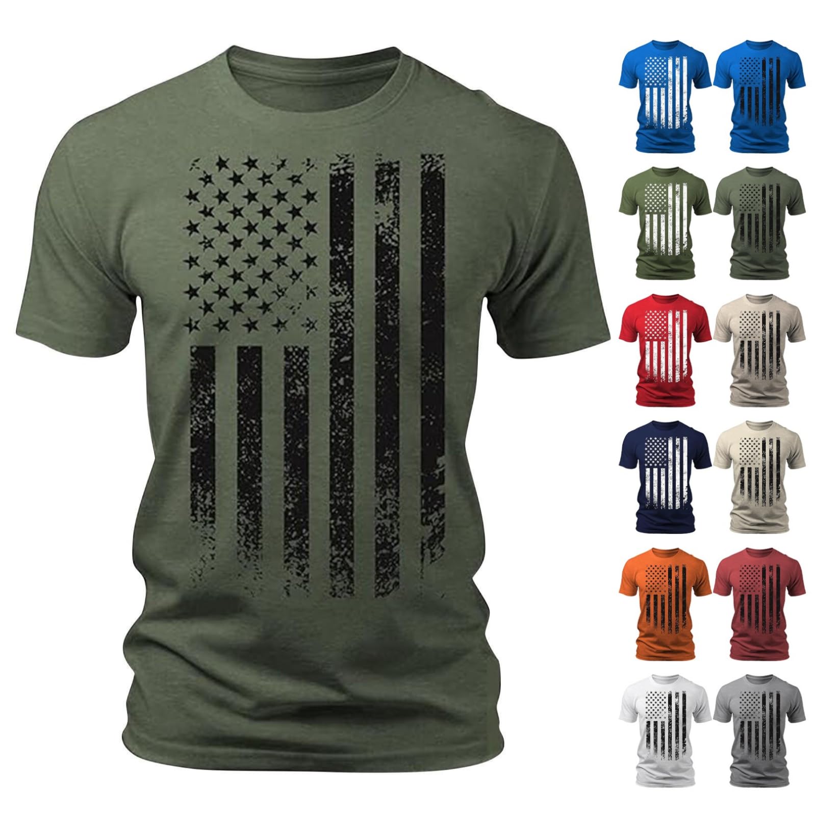 Mens Patriotic Shirts Polo Shirts for Men Big and Tall Mens t-Shirts Cotton Blend Graphic tees Men Streetwear Under 10 Graphic tees Men Rapper Vintage Gym Must Haves Men