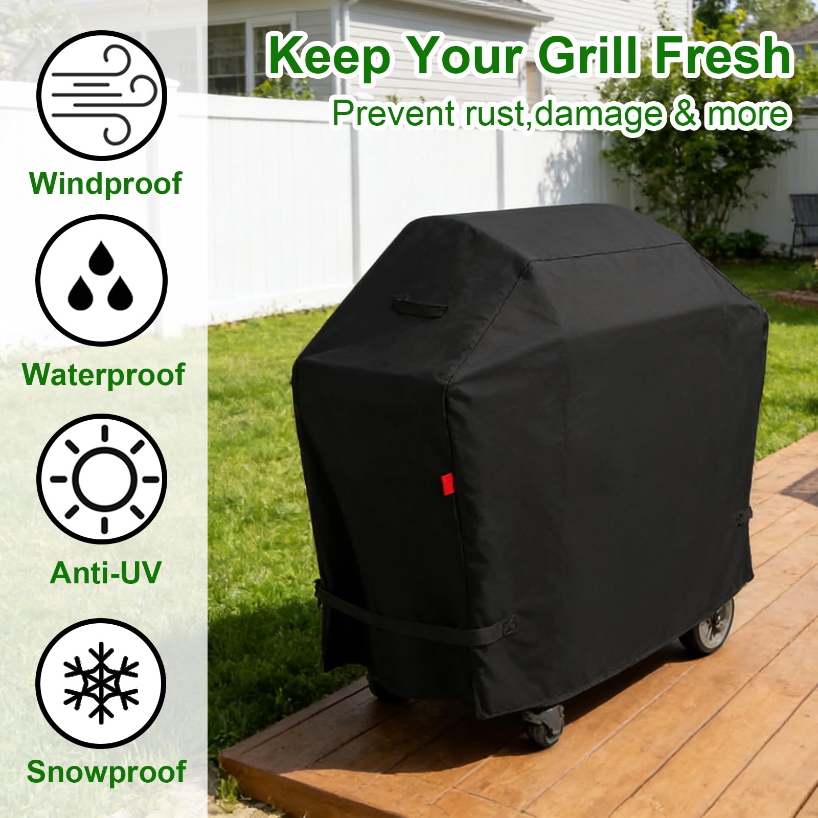 Outdoor Waterproof Grill Cover,Fits Weber Genesis 4 Burners 400 Series: E-415,S-415,Summit 400 Series : E-420,E-470,S-420,S-470,Heavy Duty BBQ Cover 67"