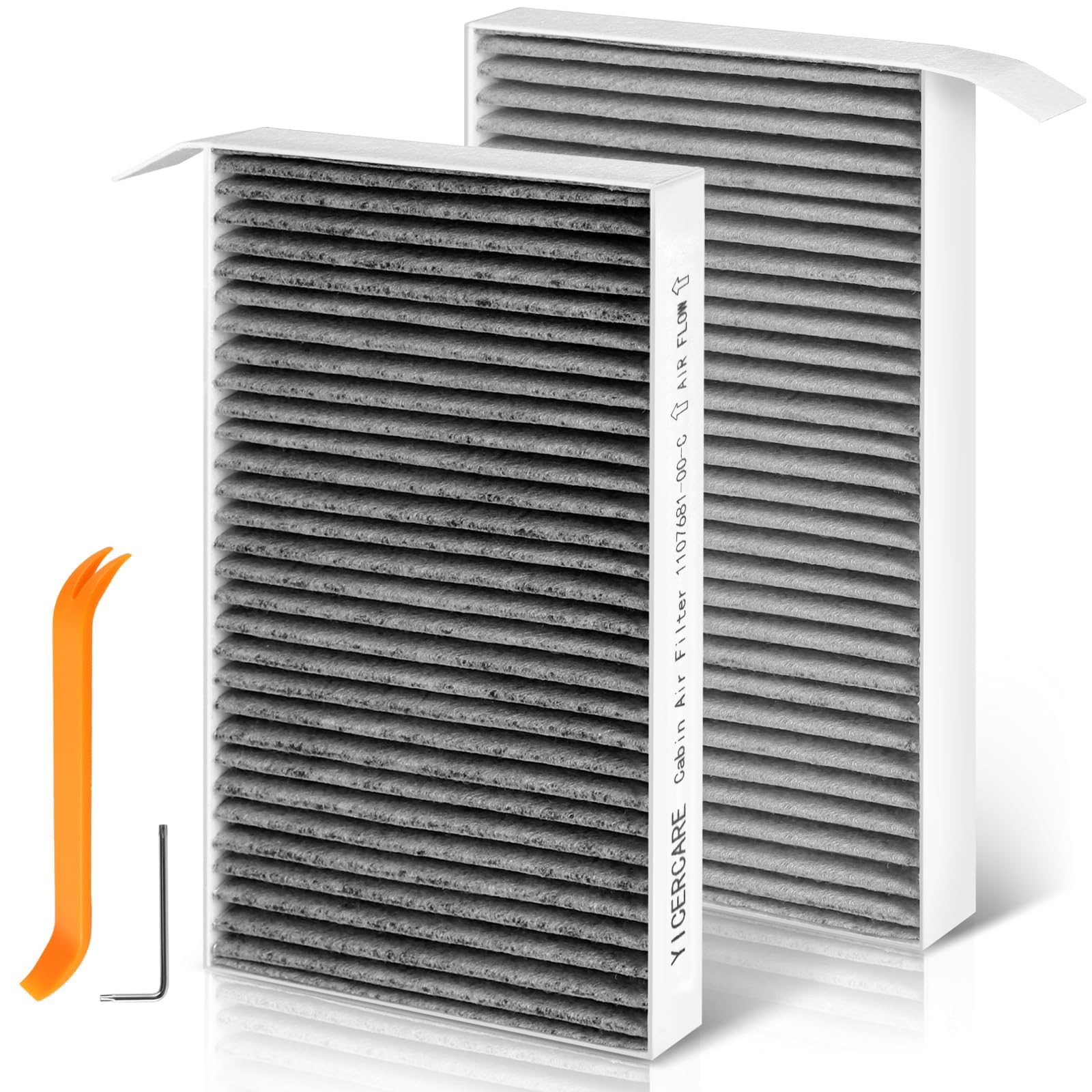 Tesla Model Y Air Filter Model 3 Cabin Air Filter with Activated Carbon, HEPA Filter Replacement Kit Tesla Accessories 2016-2024, 2 Pack