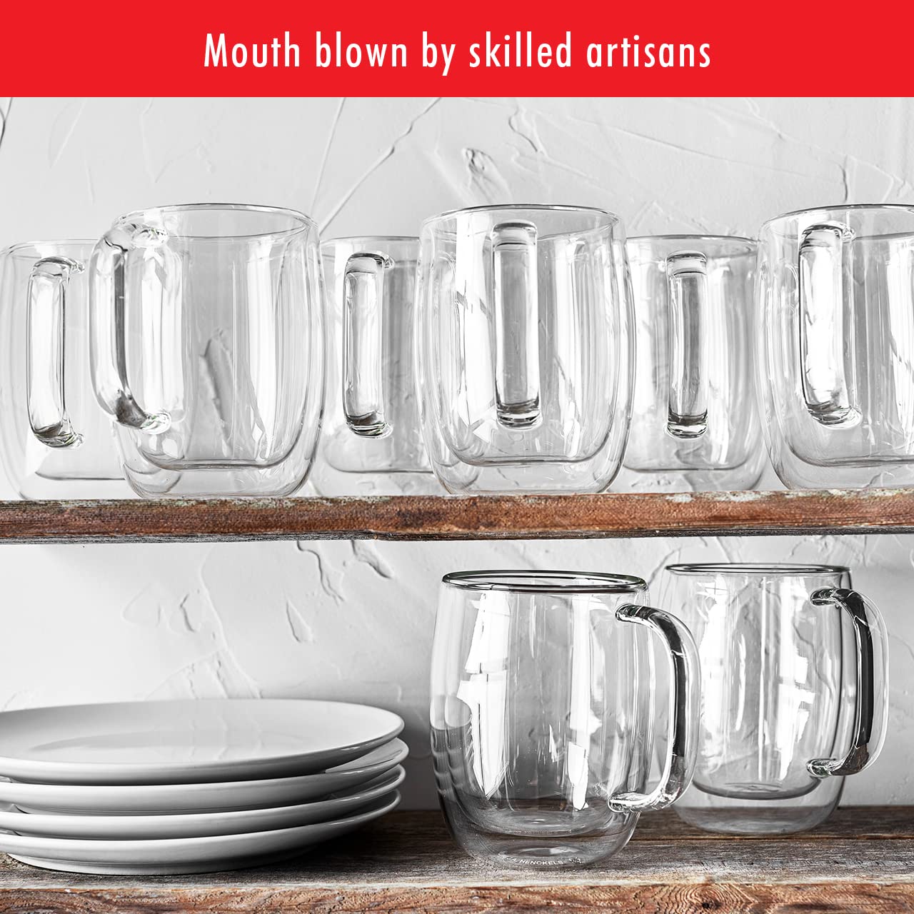 ZWILLING Sorrento Plus 2-pc Double-Wall Glass Coffee Mug Set, Clear