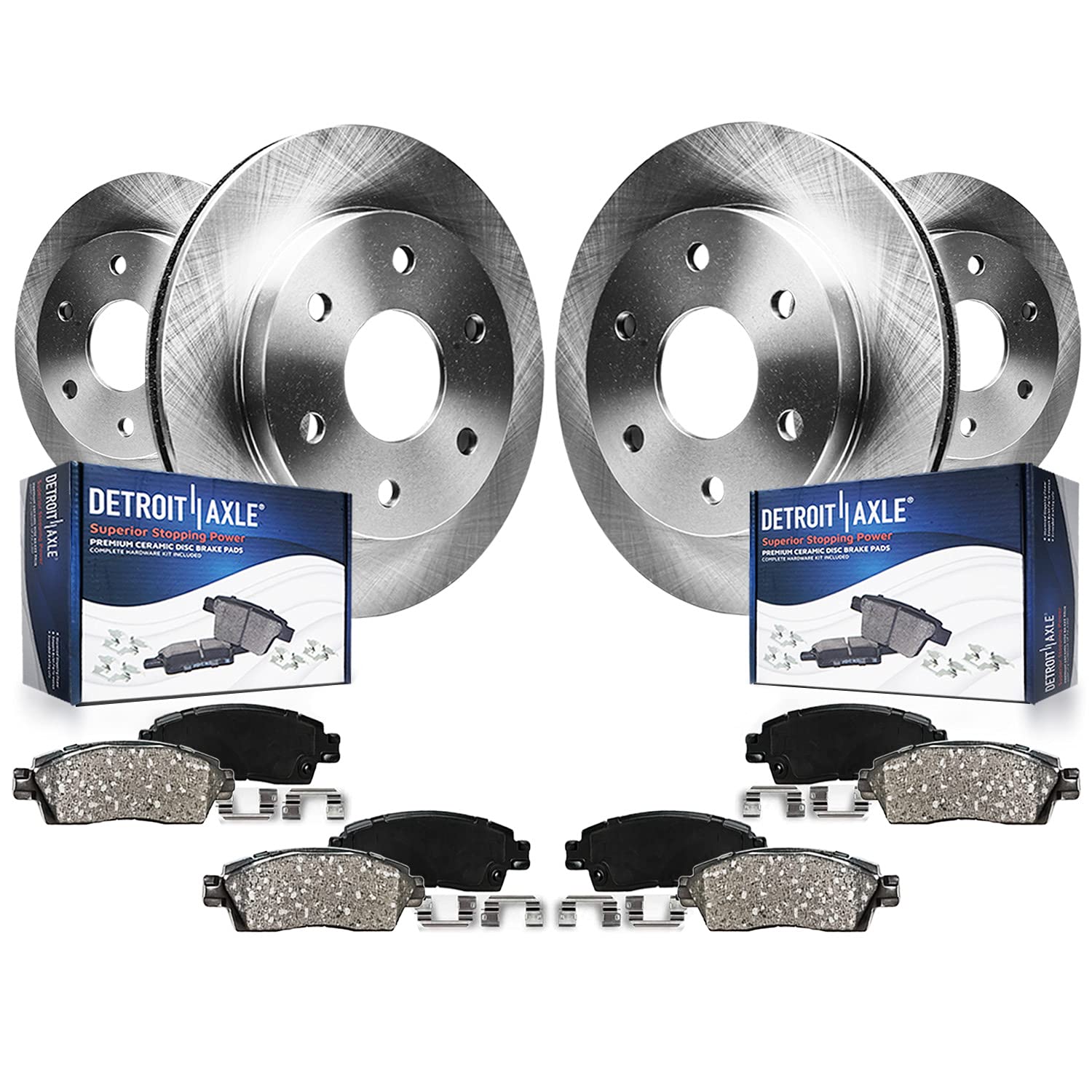 Detroit Axle - Brake Kit for Silverado Sierra 1500 Chevy GMC Tahoe Yukon Astro Safari Replacement Brakes Rotors and Ceramic Brake Pads : 12.00'' inch Front and 12.78'' inch Rear Rotors
