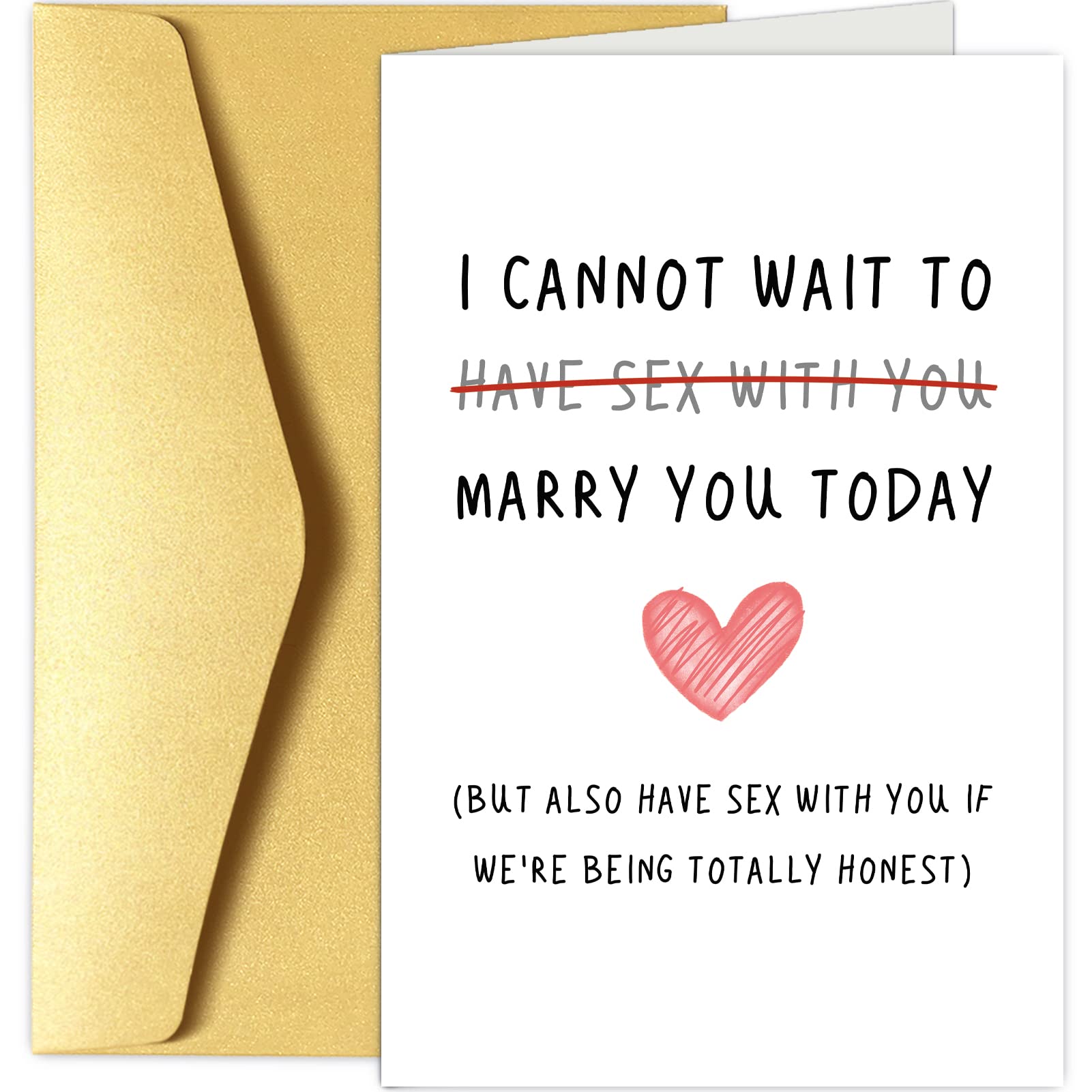 Naughty Wedding Day Card to Your Bride or Groom, Cheeky Wedding Gift for Partner, I Cannot Wait To Have Sex With You Marry You Today