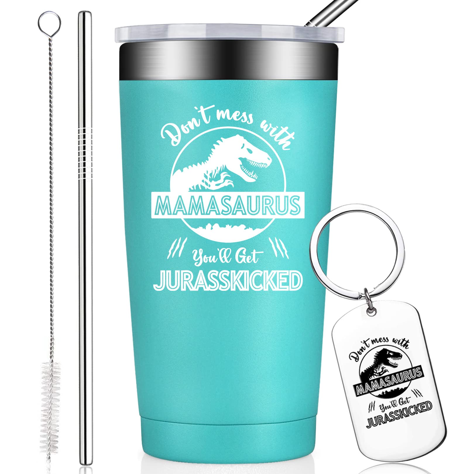 BIRGILT Mothers Day Gifts for Mom - Mom Christmas Gifts from Daughter - Best Gift for Mom Who Has Everything - 20oz Mamasaurus Tumbler