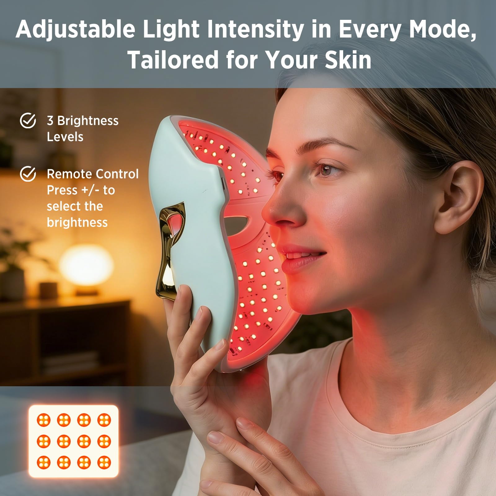 OSITO Cordless Red Light Therapy Mask for Face - 4 in 1 Multi-Wavelength LED Facial Mask Device Full Face Coverage Anti-Aging Acne Skin Care,FSA,HSA Eligible, Gifts for Women Men Home Use AST-805A