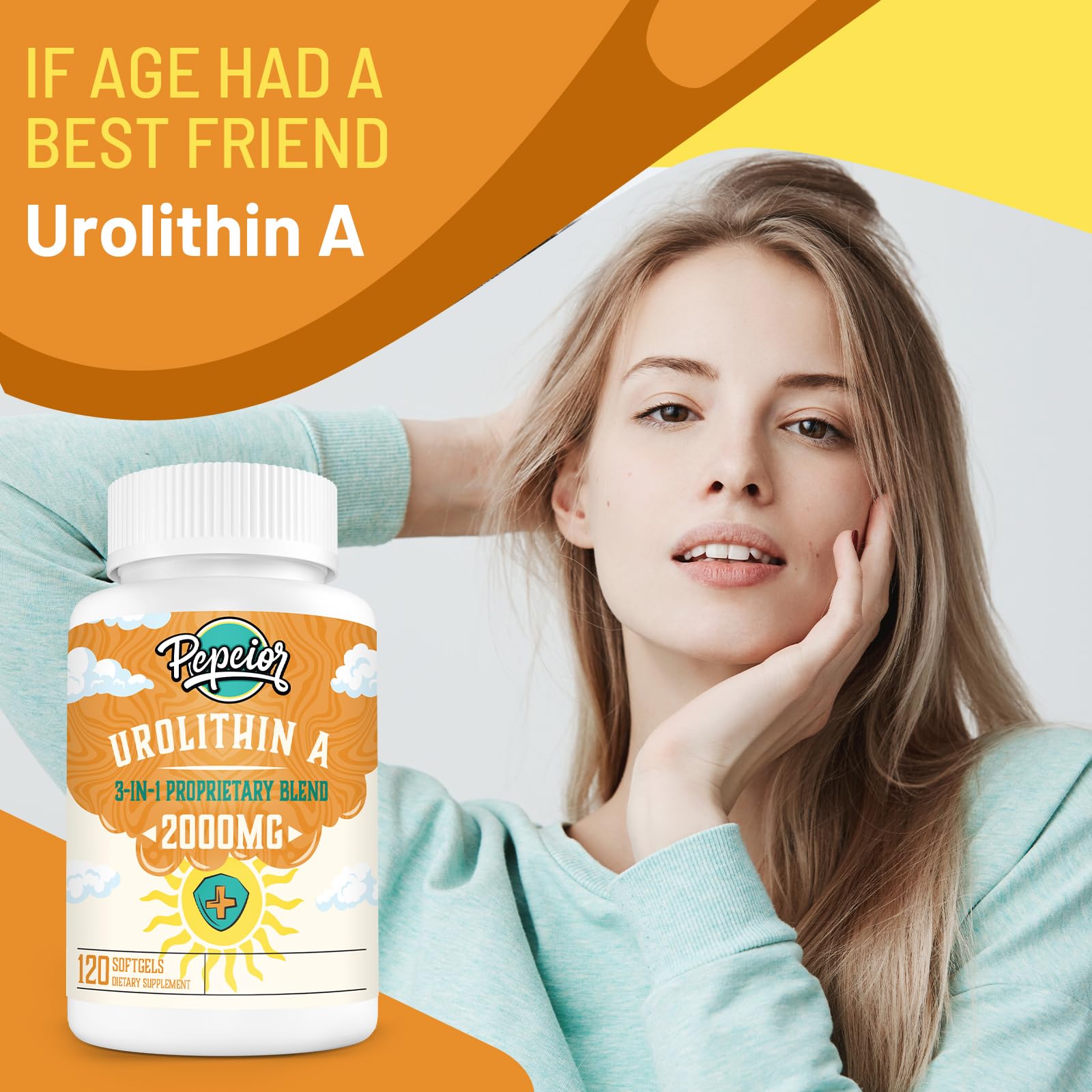 Pepeior Urolithin A Supplement 120 Softgels — 2000MG