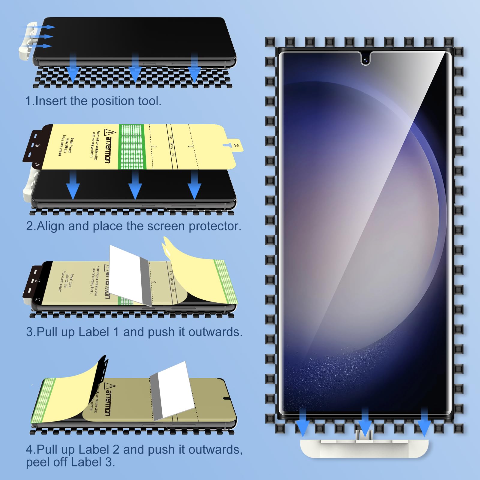 LK 3 Pack for Samsung Galaxy S23 ultra TPU Screen Protector [Not Glass] [Support Fingerprint Unlock] Touch Sensitive for Samsung Galaxy S23 Ultra