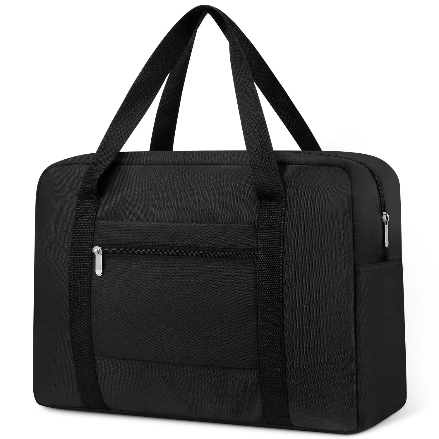 Travel Duffel Bag Foldable Weekender Overnight Bag for Men Women Lightweight Carry on Tote Bag For Spirit Airlines Black