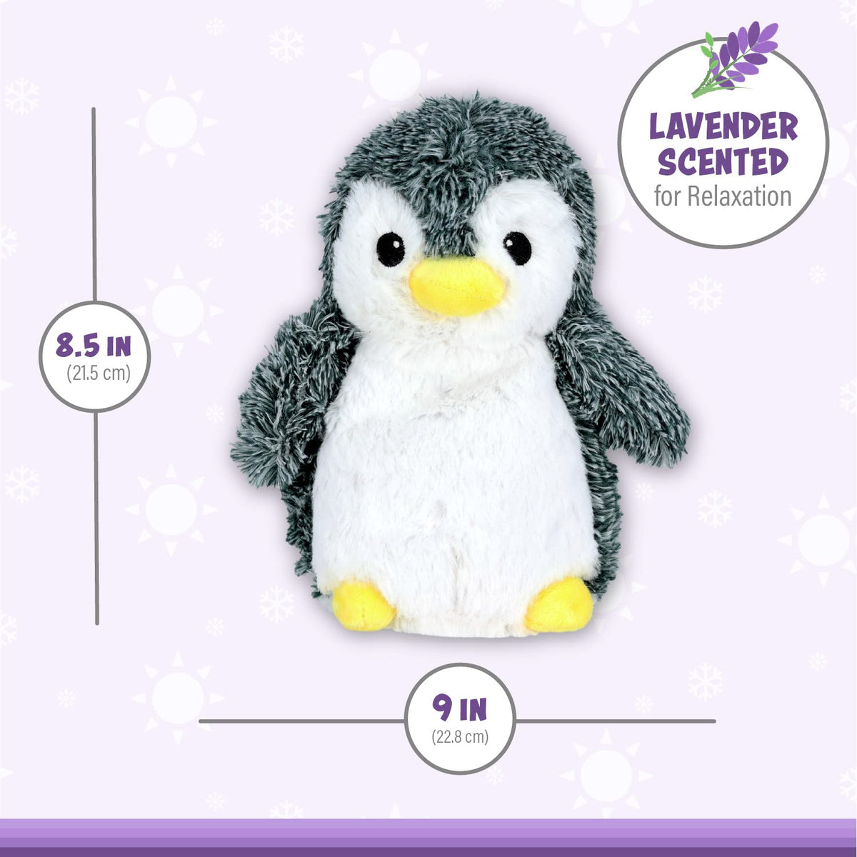 Warm Pals - Peppy Penguin - 1.5lbs - Cozy Microwavable Lavender Scented Plush Toys - Heated Stuffed Animal - Heatable Coolable Bedtime Comfort Plushie