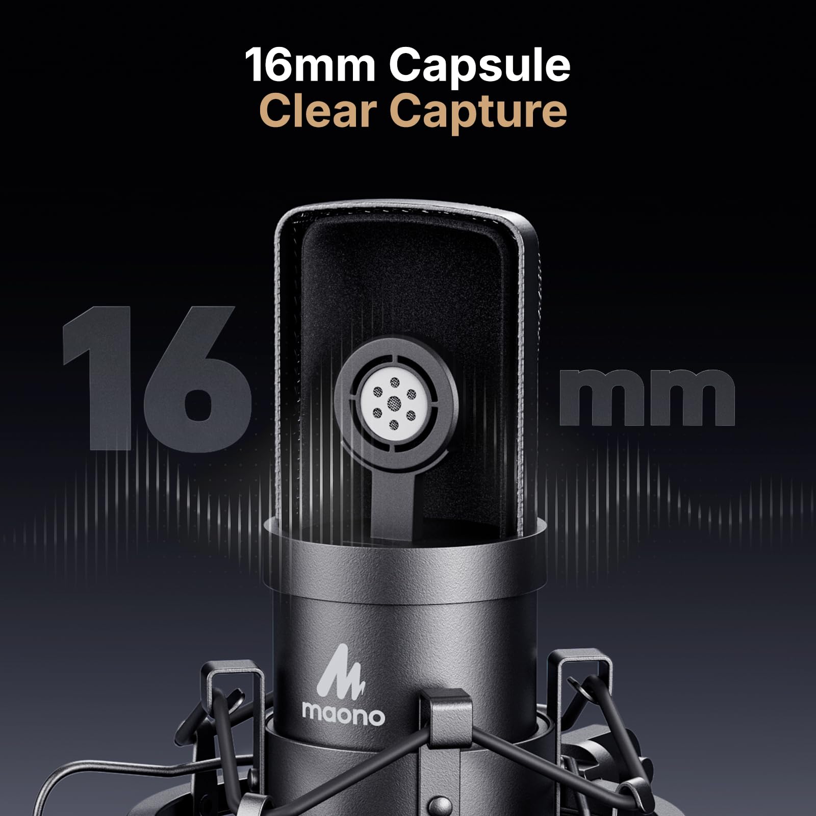 USB Microphone, MAONO 192KHZ/24Bit Plug & Play PC Computer Podcast Condenser Cardioid Metal Mic Kit with Professional Sound Chipset for Recording, Gaming, Singing, YouTube (AU-A04)