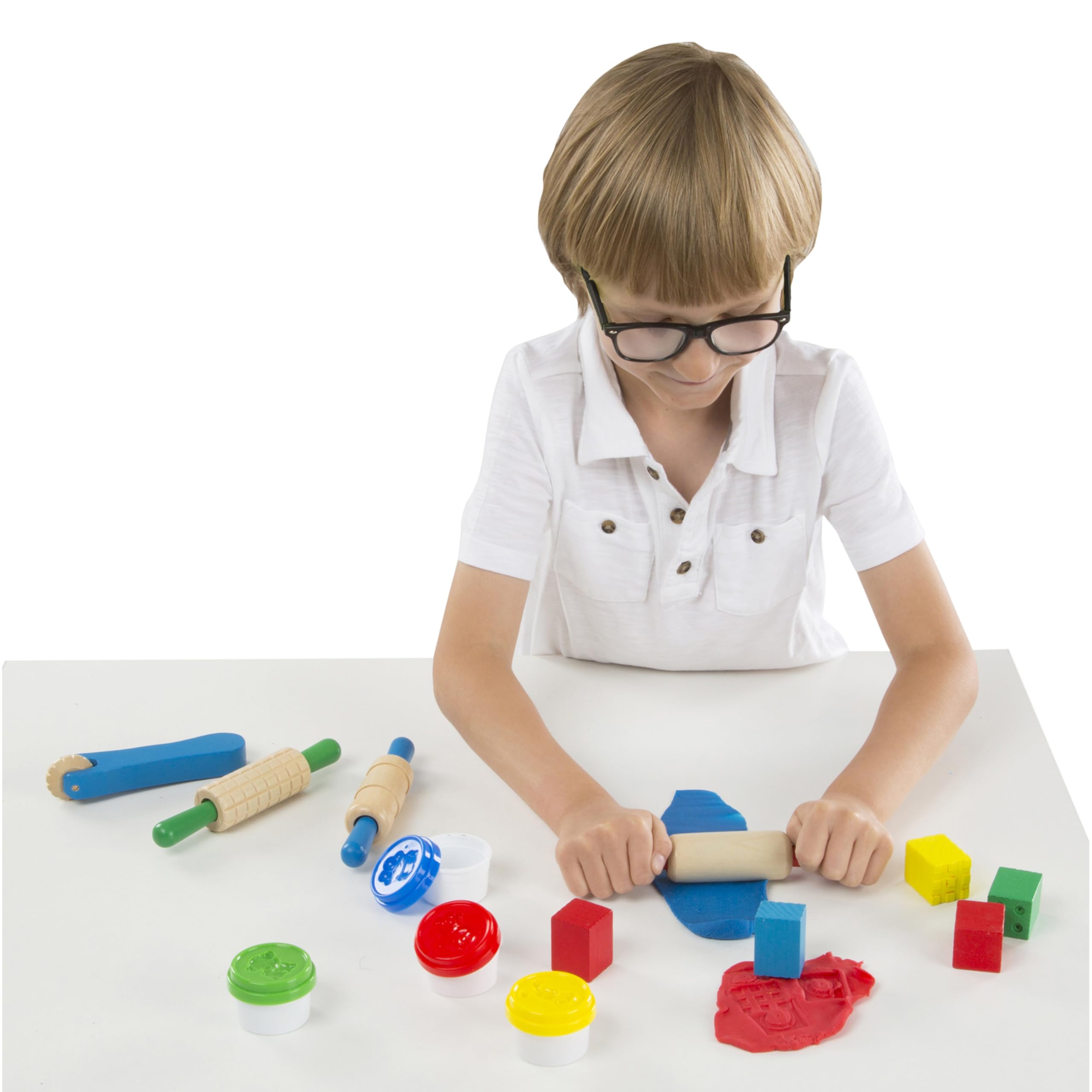 Melissa & Doug Shape, Model, and Mold Clay Activity Set - 4 Tubs of Modeling Dough and Tools - Arts And Crafts For Kids Ages 3+