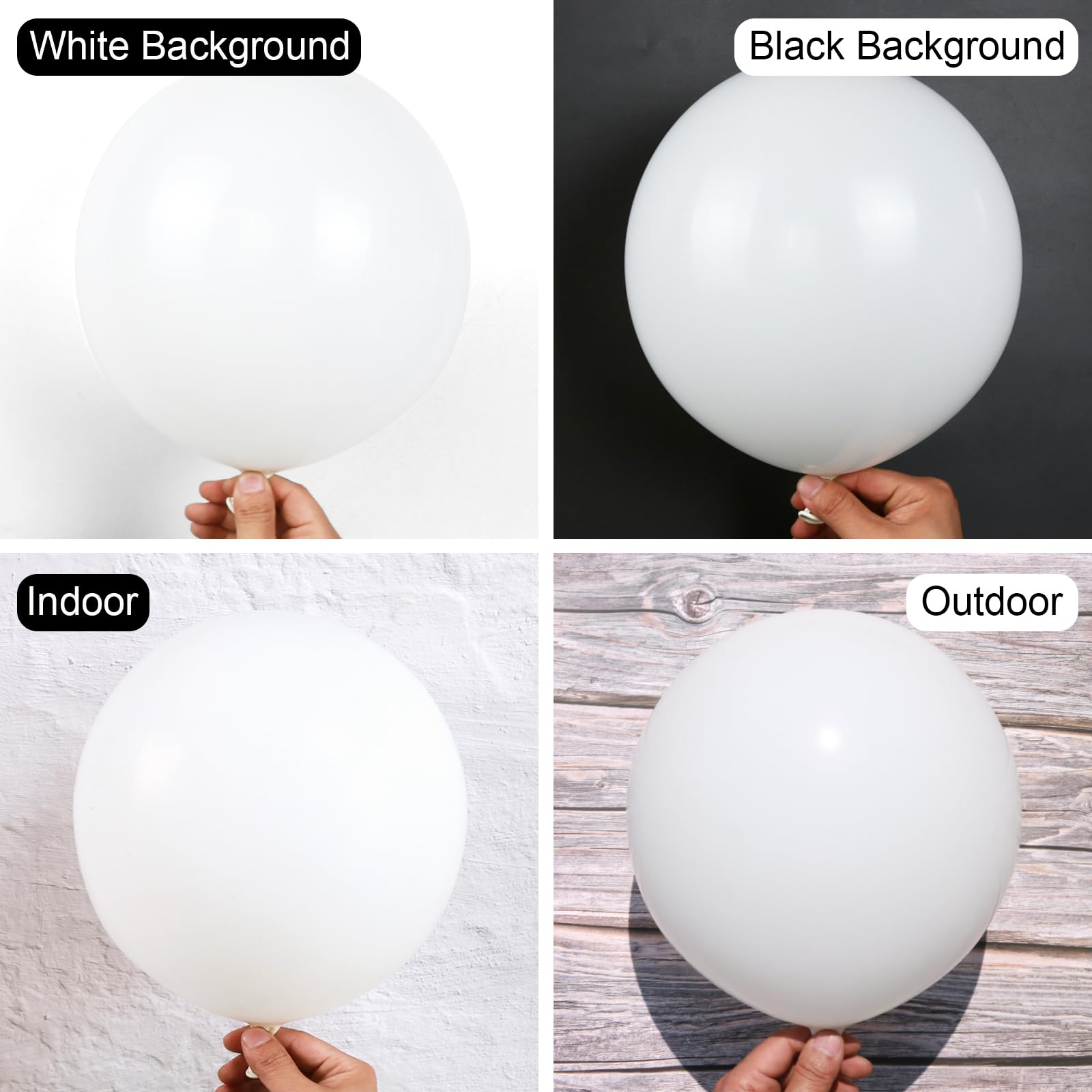 Zingnify White Balloons, 150 pcs Different Sizes Pack of 18 Inch 12 Inch 10 Inch 5 Inch Matte White Latex Balloons for Balloon Garland Balloon Arch as Birthday Party Wedding Decorations