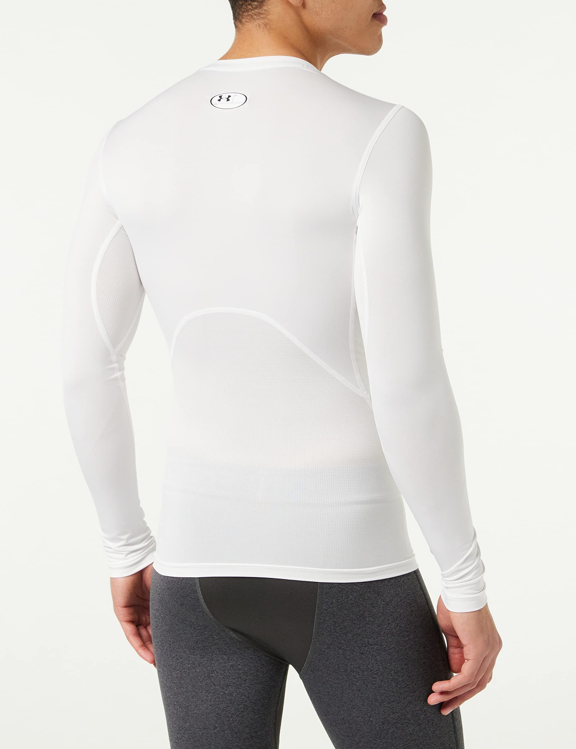 Under Armour Men's Armour HeatGear Compression Long-Sleeve T-Shirt , White (100)/Black, X-Large