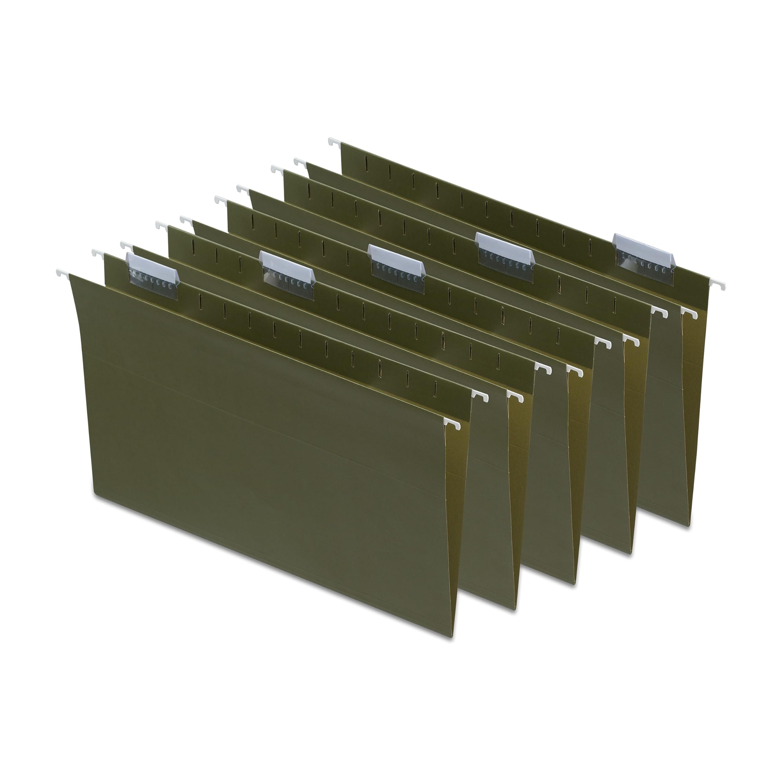 Staples 490853 Recycled Hanging File Folders 5 Tab Legal Size Standard Green 50/BX