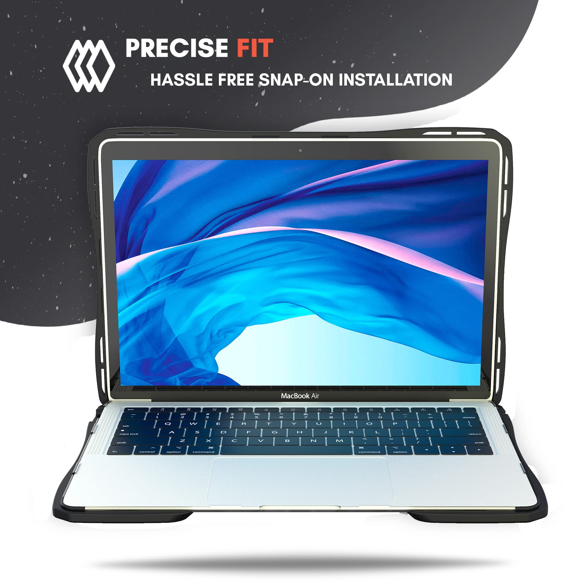UZBL Case for MacBook Air 13 inch M1 & Intel (2018-2020 Release), Lightweight Protective Hard Shell Clear Case Cover for MacBook Air M1 and Intel Touch ID, NOT M2