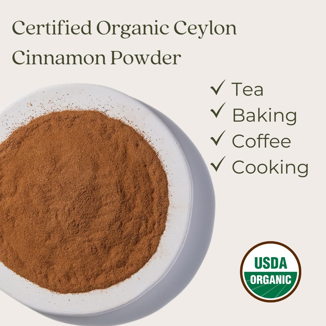 Starwest Botanicals Organic Ceylon Cinnamon Powder - Freshly Ground True Cinnamon - 1 Pound Bulk Spice Bag