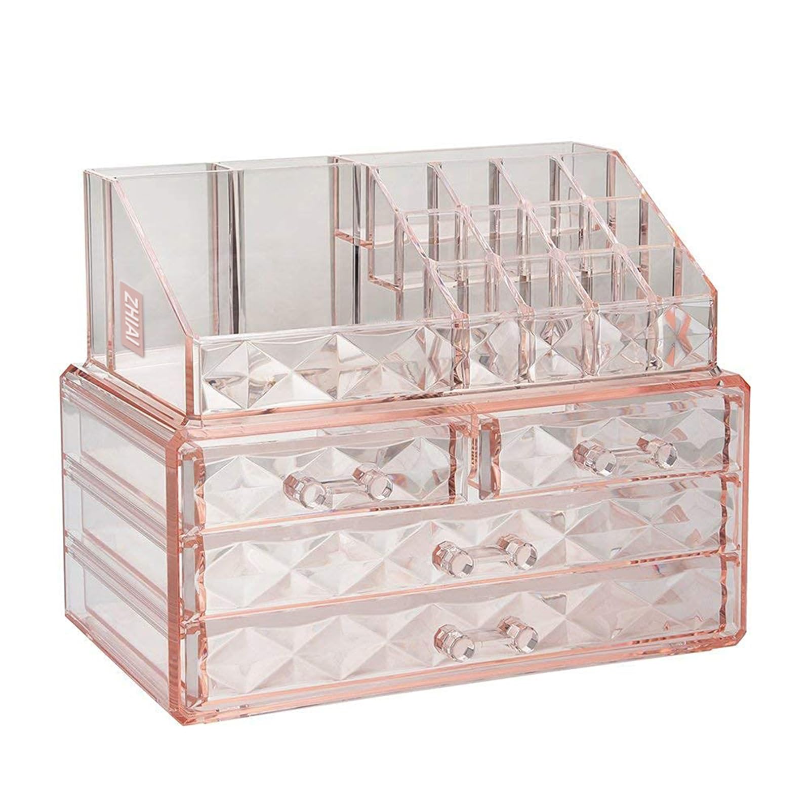 ZHIAI Stackable cosmetic organizer with drawers, easy to organize cosmetic products accessories Suitable for vanity, toilet, bathroom and bedroom organization and storage