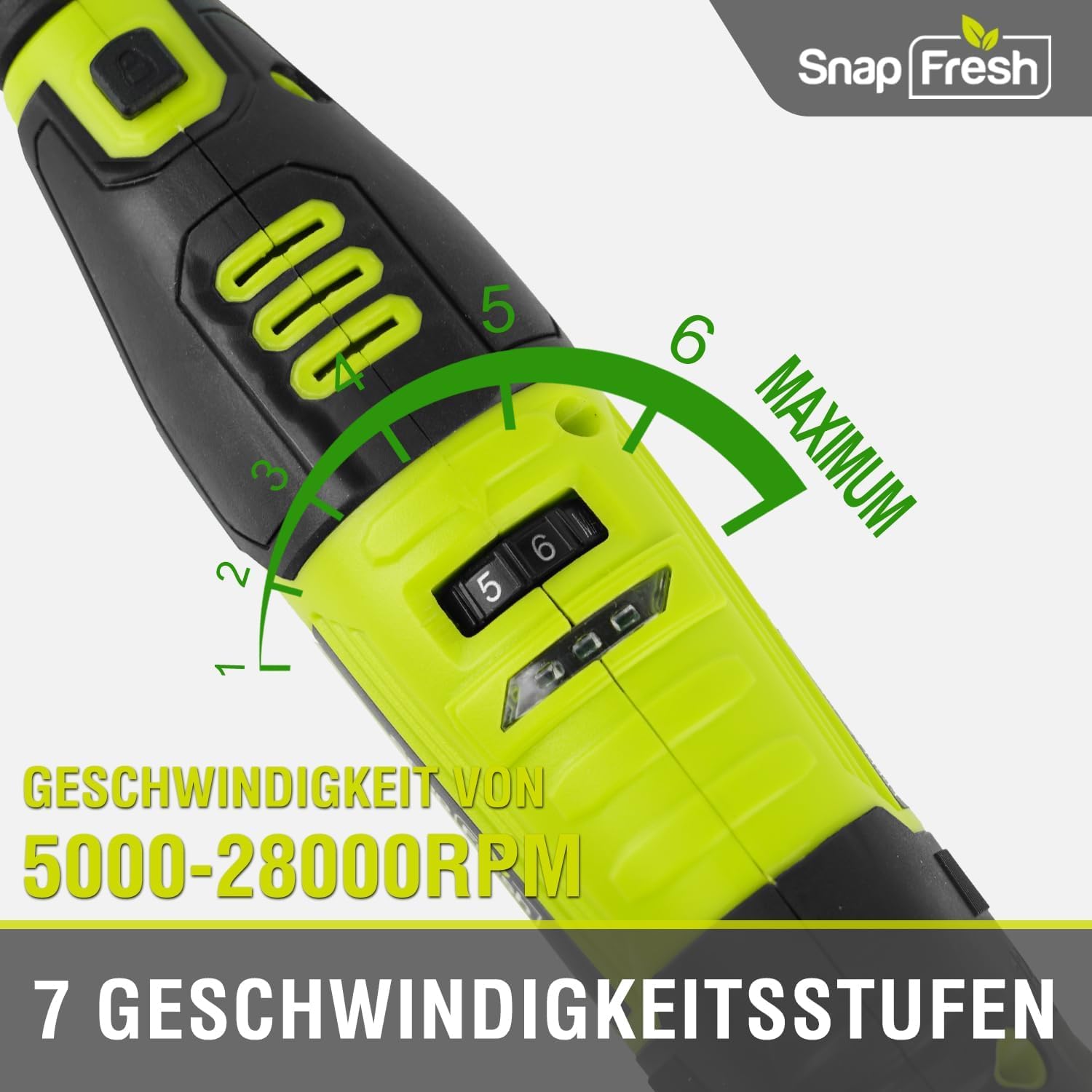 SnapFresh 12V Cordless Rotary Tool Kit,7 Variable Speeds w/Flex Shaft,80+ Change Accessories Multi Tool-Battery Fast Charger & Tool Bag-for Cutting, Sanding, Polishing, Drilling,Handmade or DIY Crafts