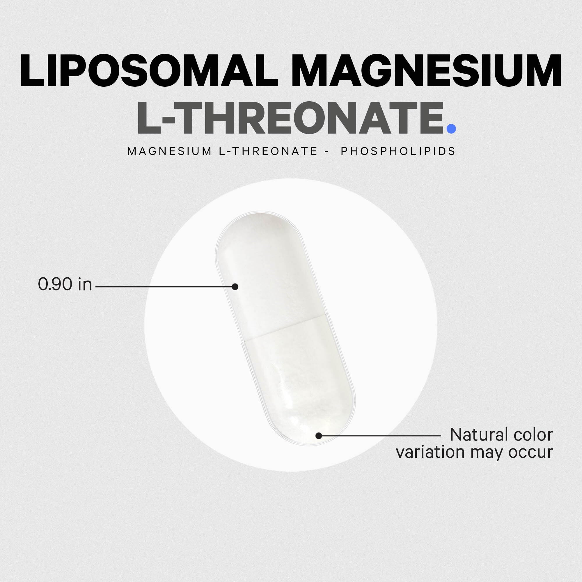 Codeage Liposomal Magnesium L-Threonate Supplement, Patented Magtein Magnesium Threonate for Brain Health, Memory and Cognitive Function Support, Bioavailable L Threonate, Non-GMO - 90 Capsules