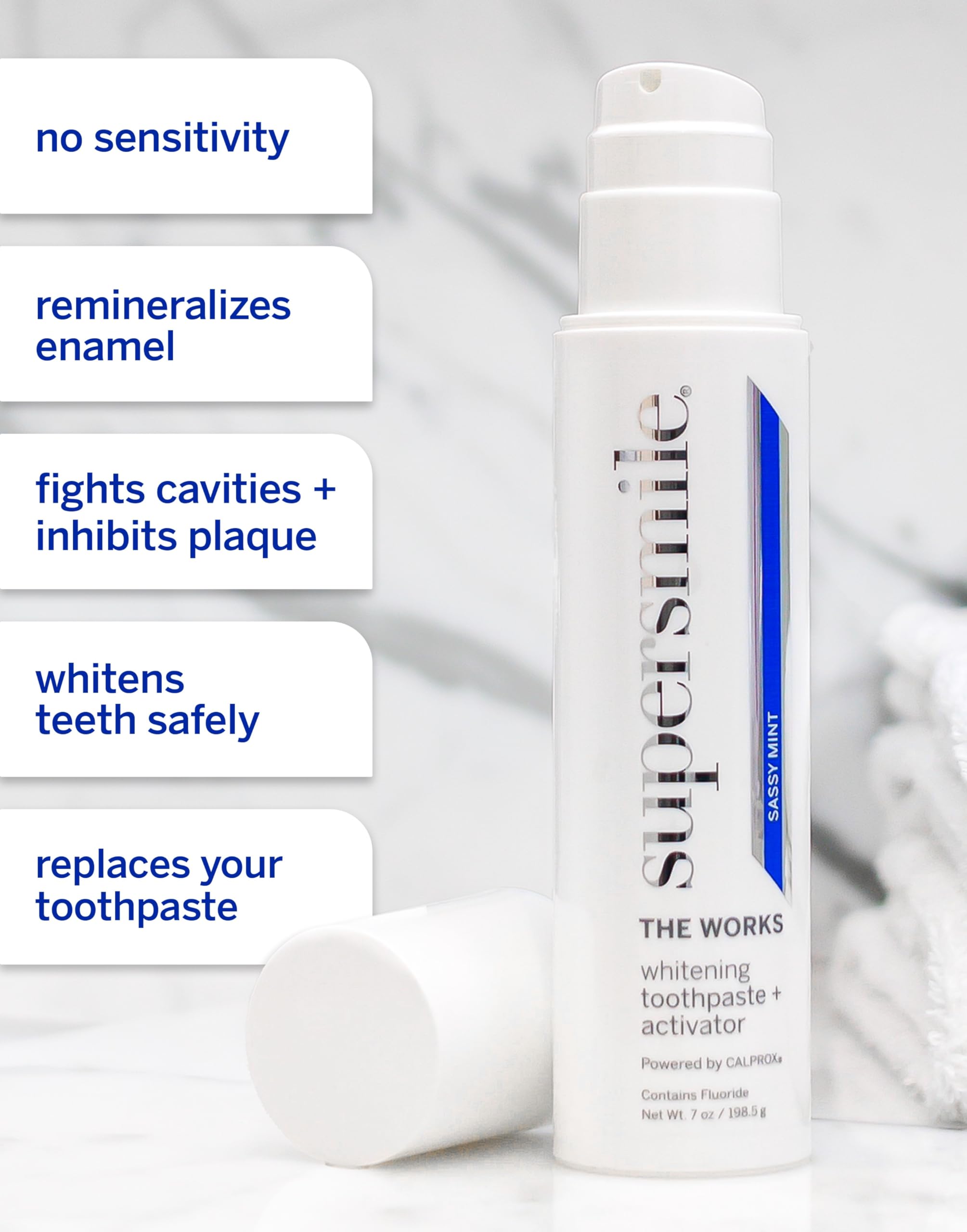 Supersmile The Works Whitening Toothpaste + Whitening Activator, Sassy Mint