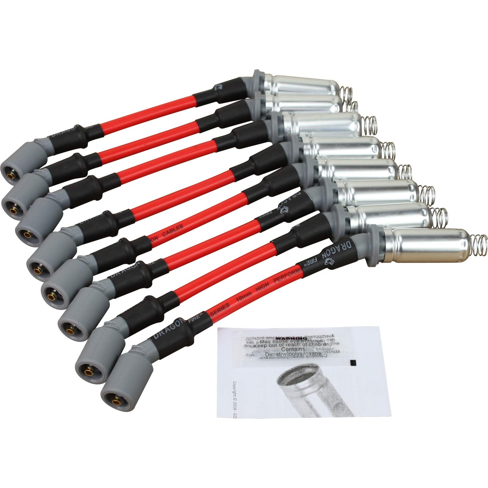 DRAGON FIRE Performance Ignition Power Pack Coils Iridium Spark Plugs Plug Wires OEM Replacement for GM, Chevy, GMC, Cadillac 5.3L 6.0L V8 (Fits 1999-2013 Silverado, Sierra, Tahoe, Suburban, Escalade)