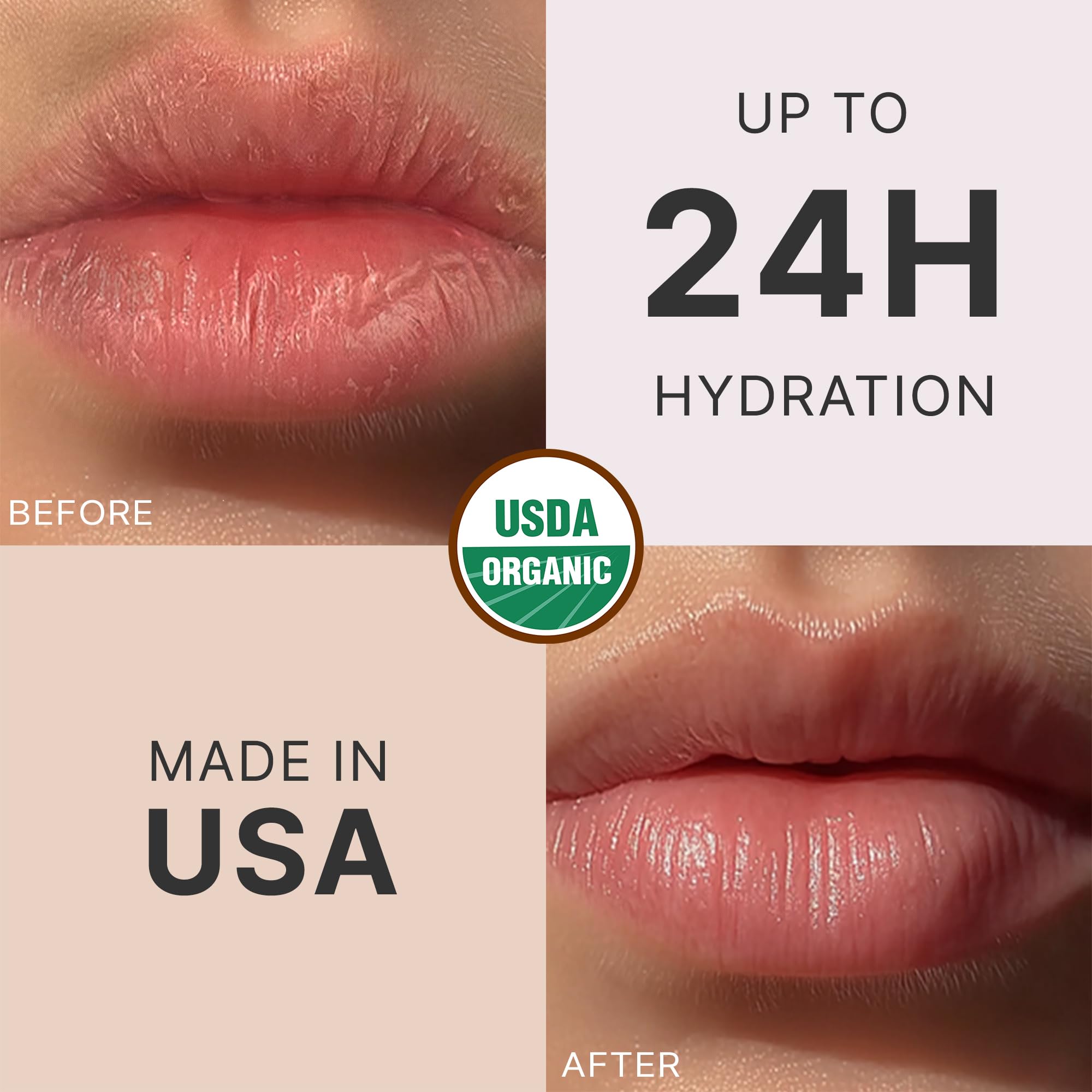 USDA Organic Lip Balm - USA Made & All Natural, Beeswax Vanilla Chapstick for Dry Lips, Gifts for Women, Birthday Gifts for Her & Him, Hydrating Lip Balm Beauty Gifts, Natural Chapstick