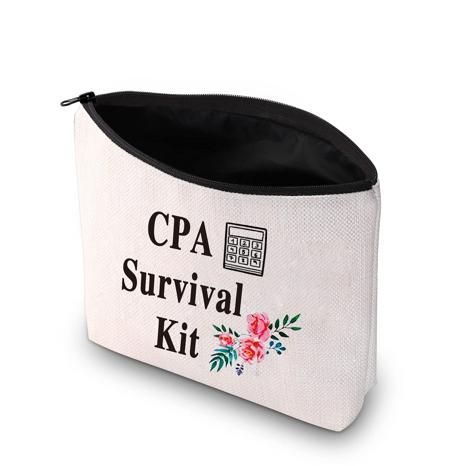 PXTIDY CPA Survival Kit CPA Gift CPA Cosmetic Bag Calculator Accounting Gift Idea Makeup Zipper Pouch Graduation Gift for Certified Public Accountant