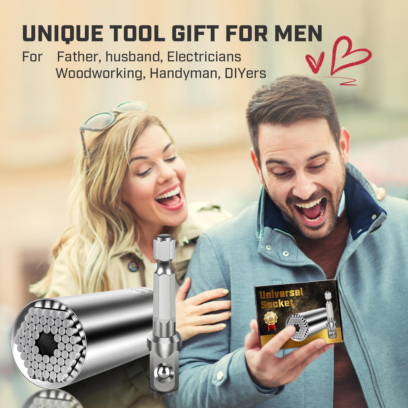 ironcube Super Universal Socket Tools, Socket Set with Power Drill Adapter(7-19 MM) Suitable for Wing Nuts, Cap Screws, Hooks, or Flanges.