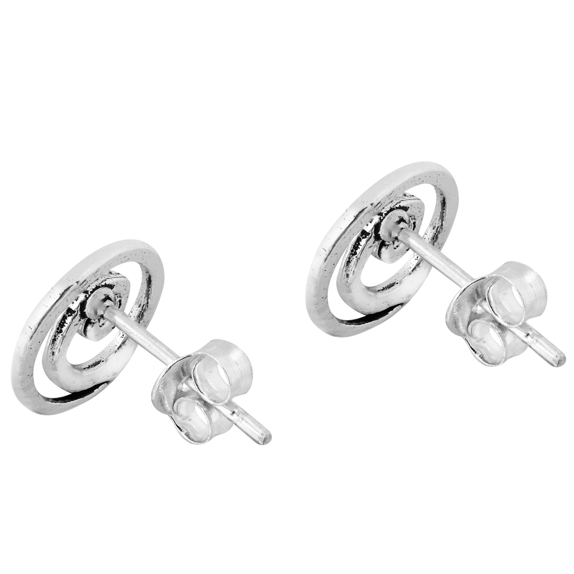 AeraVida Celestial Galaxy Spiraling .925 Sterling Silver Post Stud Earrings for Milky Way Universe Inspired Fashion Accessories with a Trendy Everyday Wear Kind of Vibe