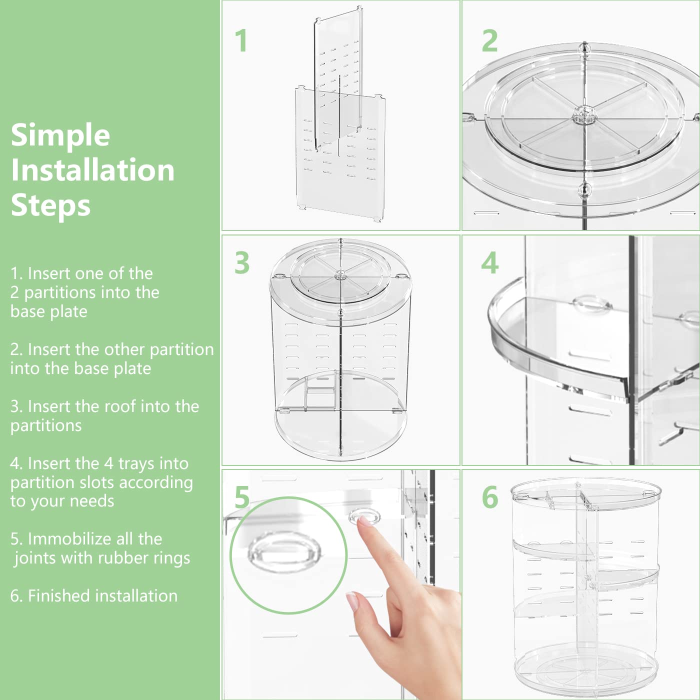 LeeWent 360 Acrylic Rotation Makeup Organizer, Large Capacity, Easy Access, Sturdy, Multi-functional, Great Gift Idea