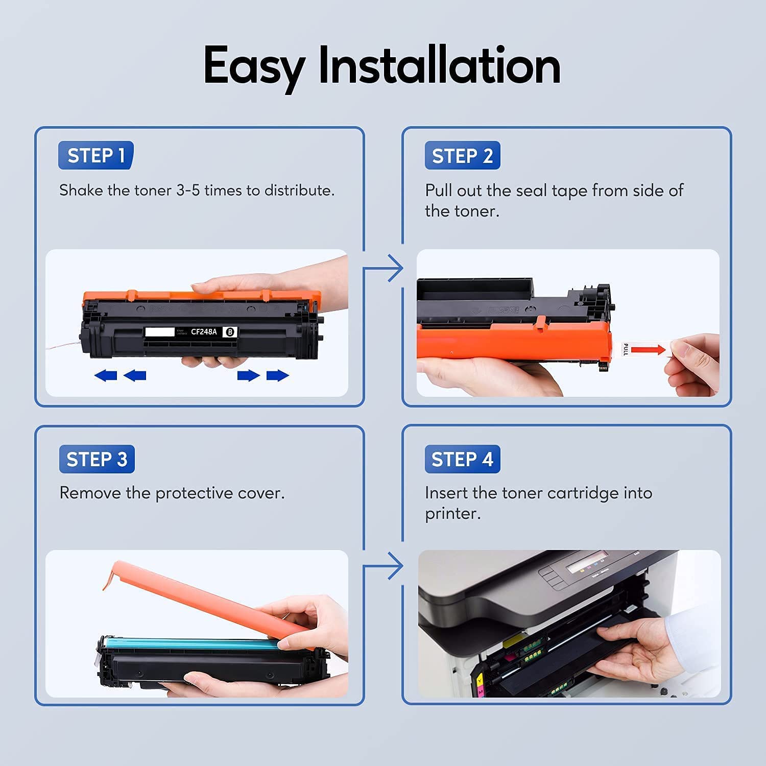 GOTOBY Compatible Toner Cartridge Replacement for HP 48A CF248A Work with Laserjet Pro M15w M15a M16w M16a Toner Laserjet MFP M28w M28a M29w M29a M30w M31w Printer (Black, 2 Pack)