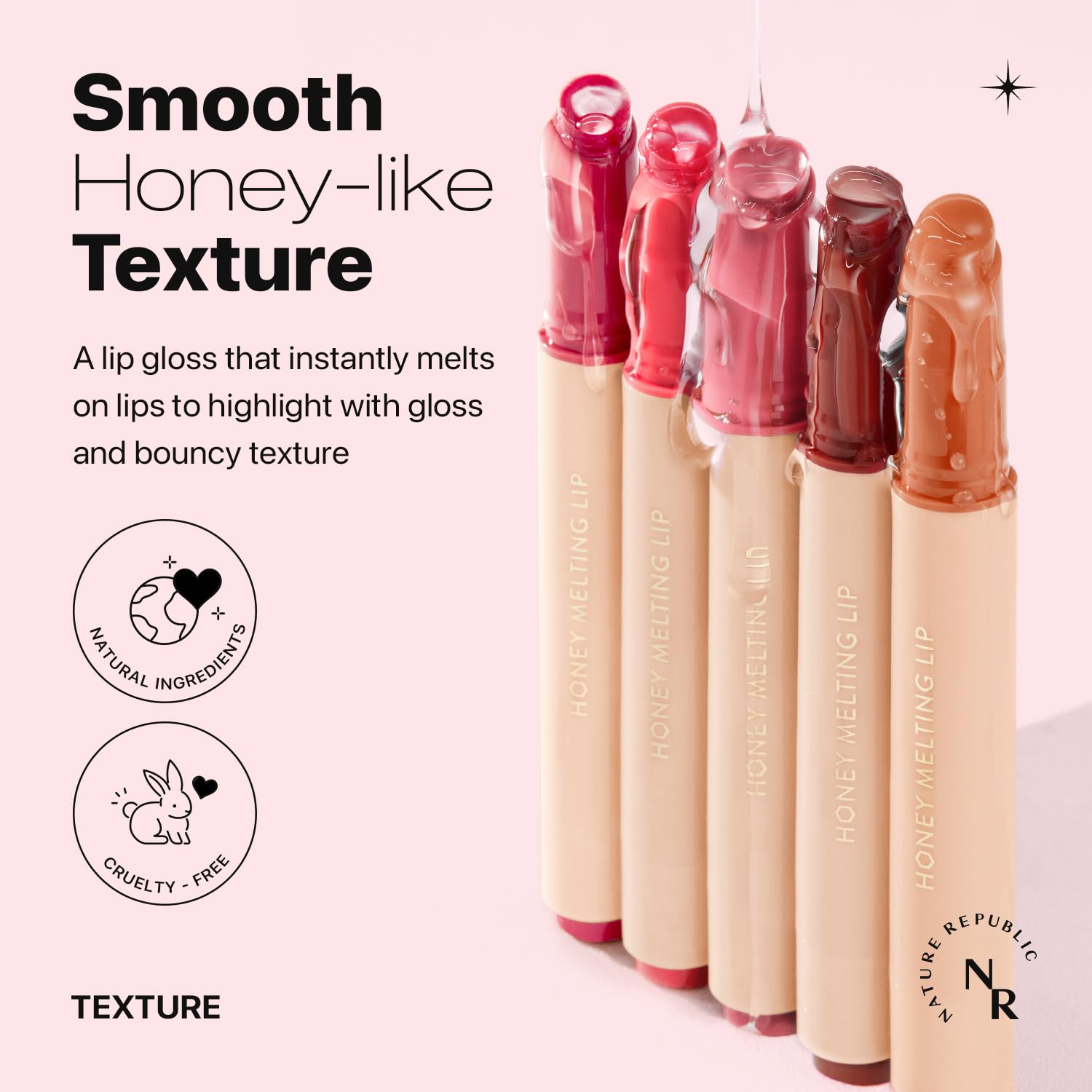 Nature Republic HONEY MELTING LIP (02 FIG) SOFT LIP STICK, korean lip, Lip Gloss, Glow lip, glossy, lip balm, lip crayon, jelly gloss, lip pen, tint gloss, sheer lip, korean make up